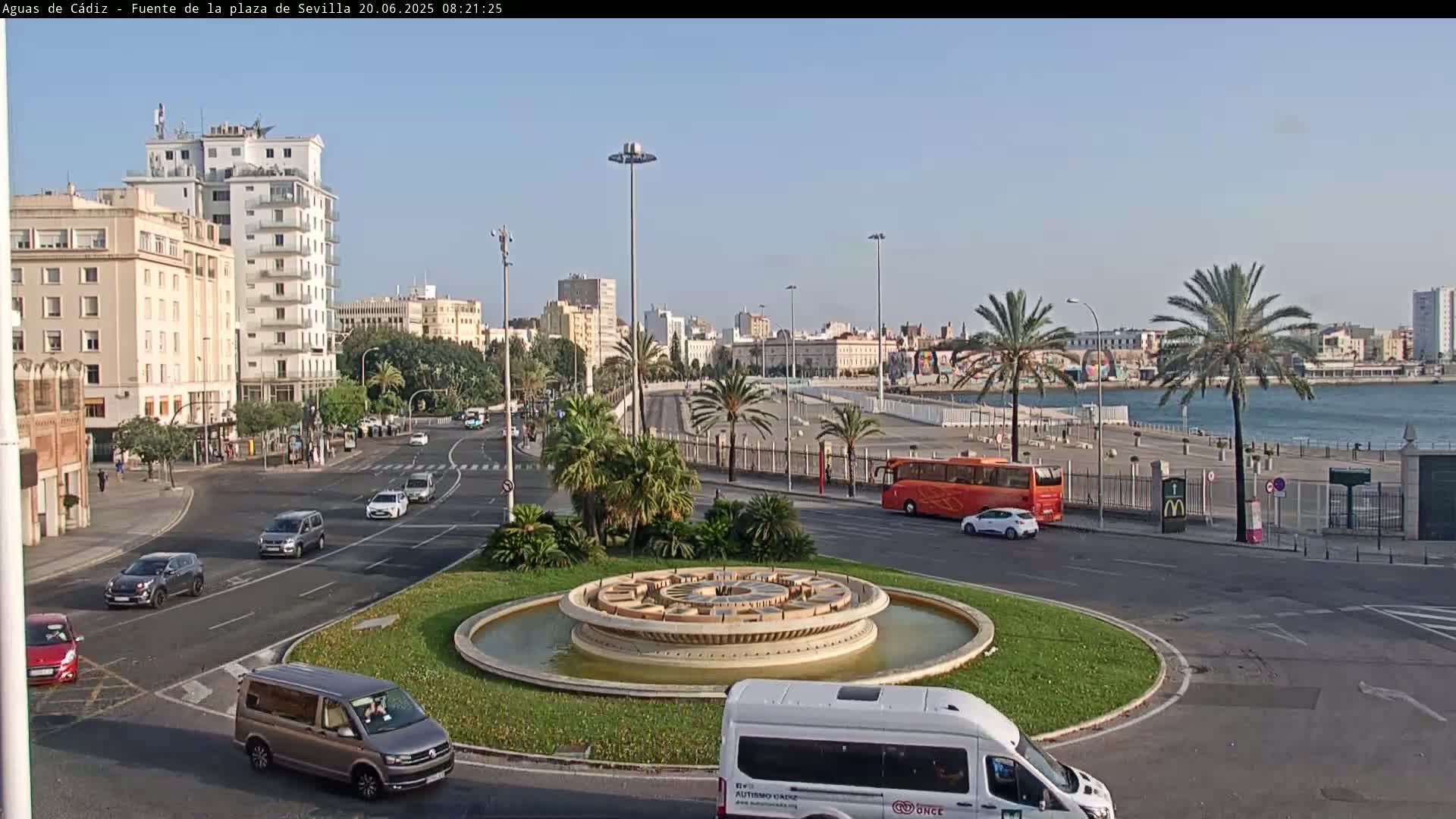 Cadiz, Plaza de Sevilla Fountain  Live Cam -  Cadiz, Andulucia, Spain