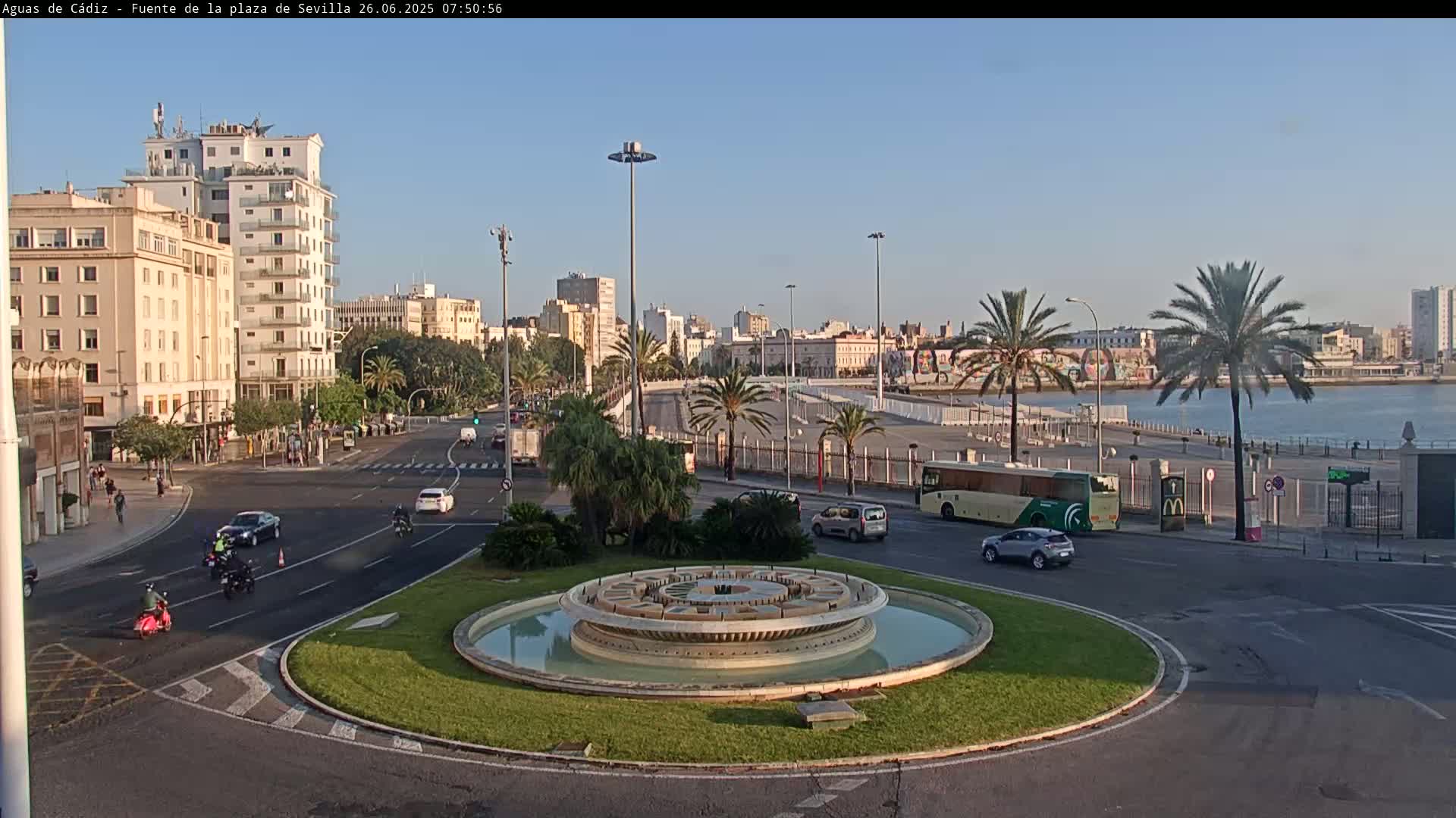 Cadiz, Plaza de Sevilla Fountain  Live Cam -  Cadiz, Andulucia, Spain