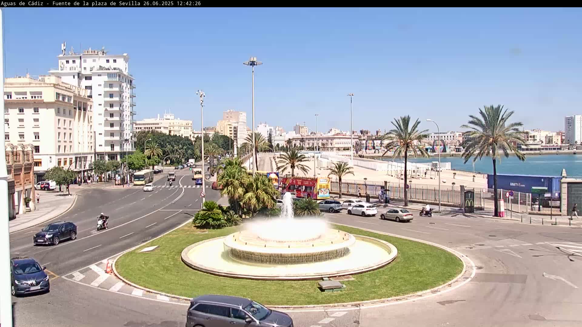 Cadiz, Plaza de Sevilla Fountain  Live Cam -  Cadiz, Andulucia, Spain