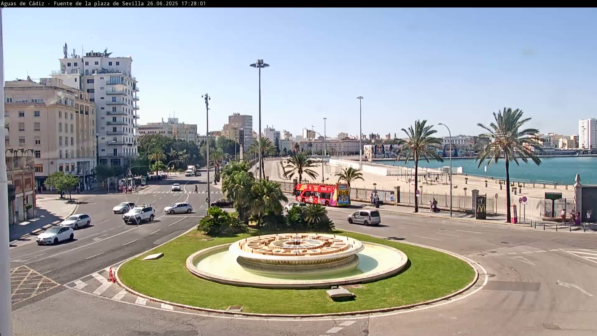 Cadiz, Plaza de Sevilla Fountain  Live Cam -  Cadiz, Andulucia, Spain