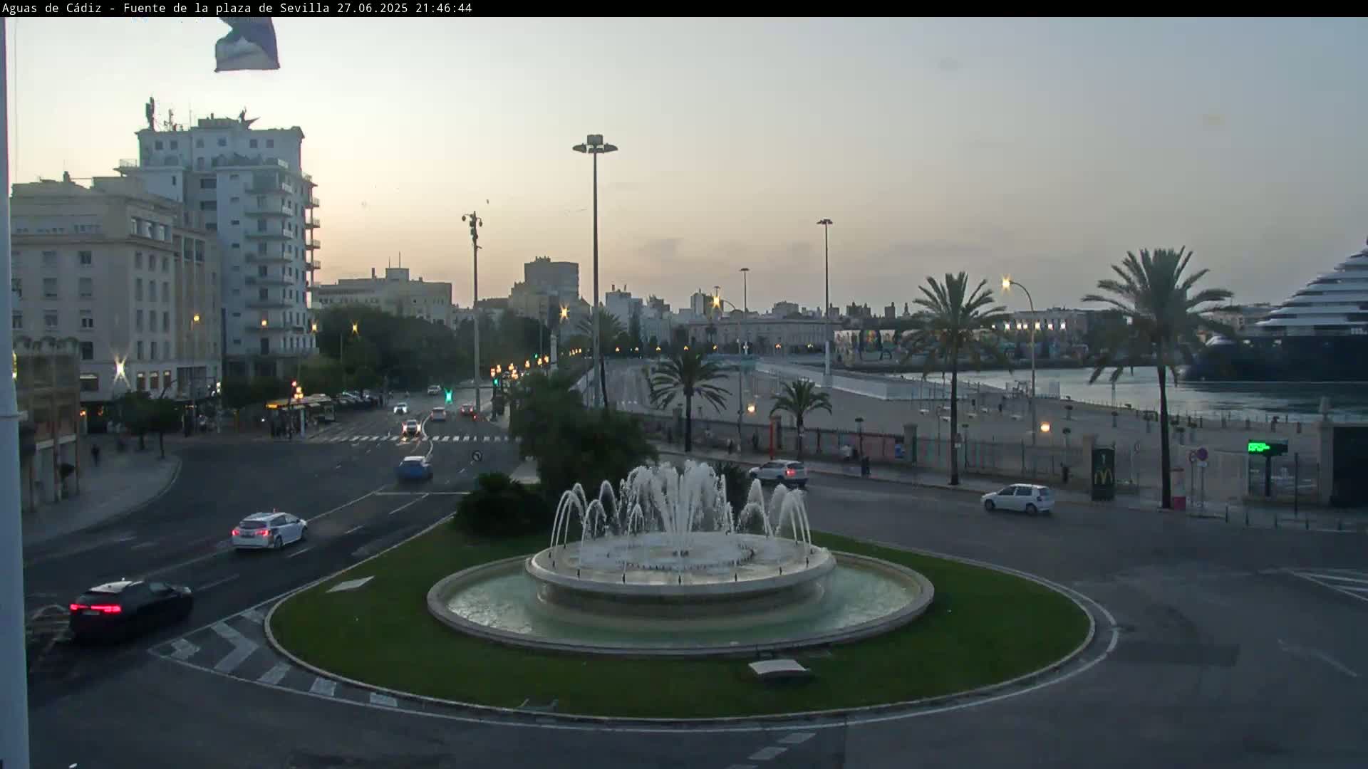 Cadiz, Plaza de Sevilla Fountain  Live Cam -  Cadiz, Andulucia, Spain