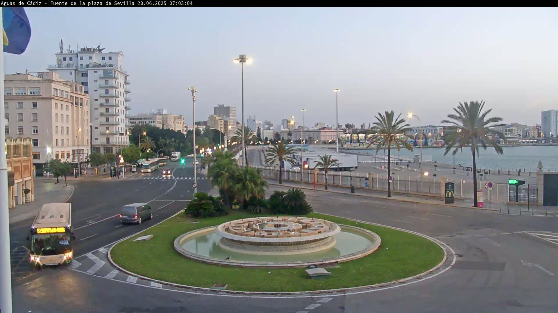 Cadiz, Plaza de Sevilla Fountain  Live Cam -  Cadiz, Andulucia, Spain