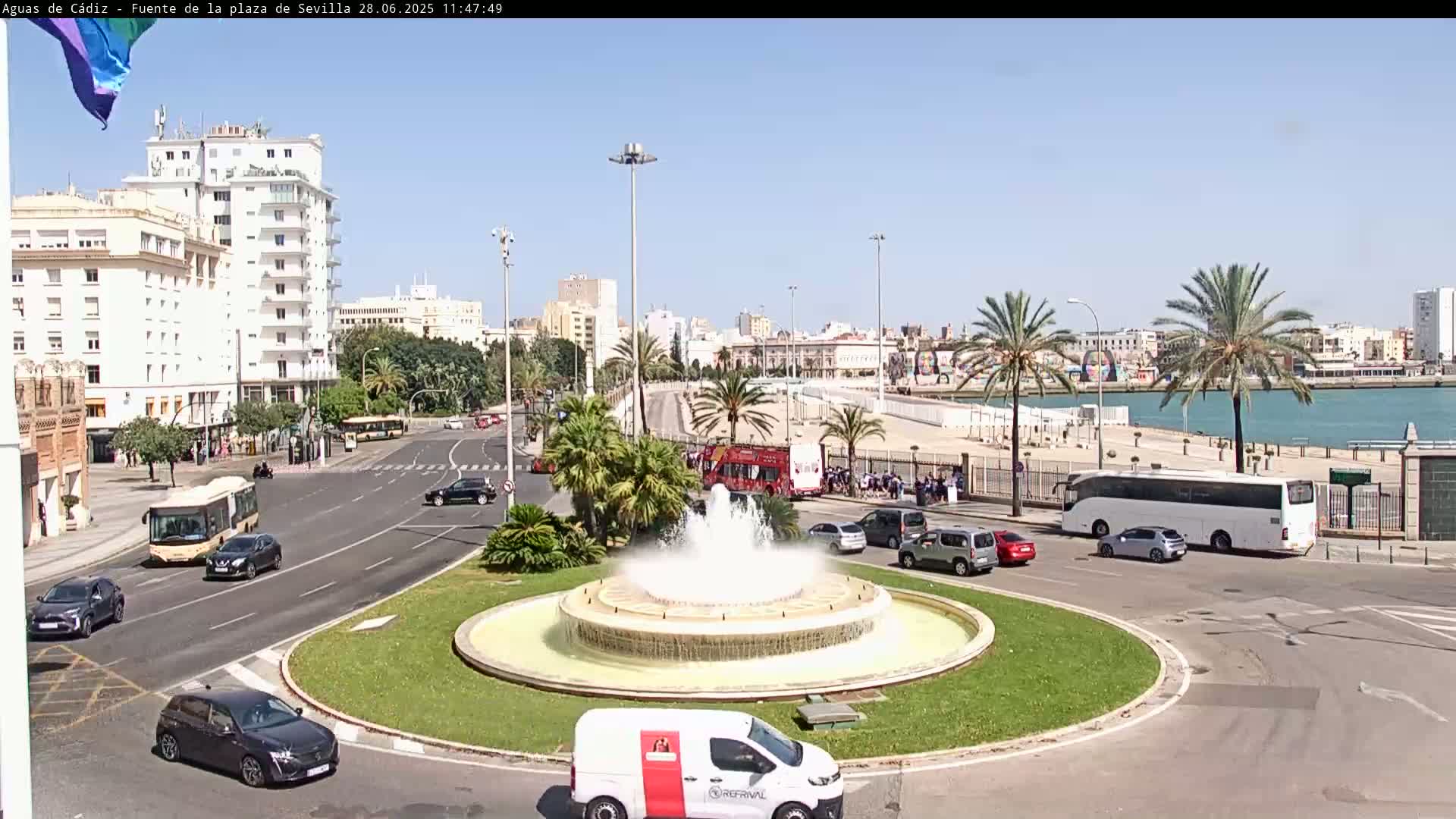 Cadiz, Plaza de Sevilla Fountain  Live Cam -  Cadiz, Andulucia, Spain