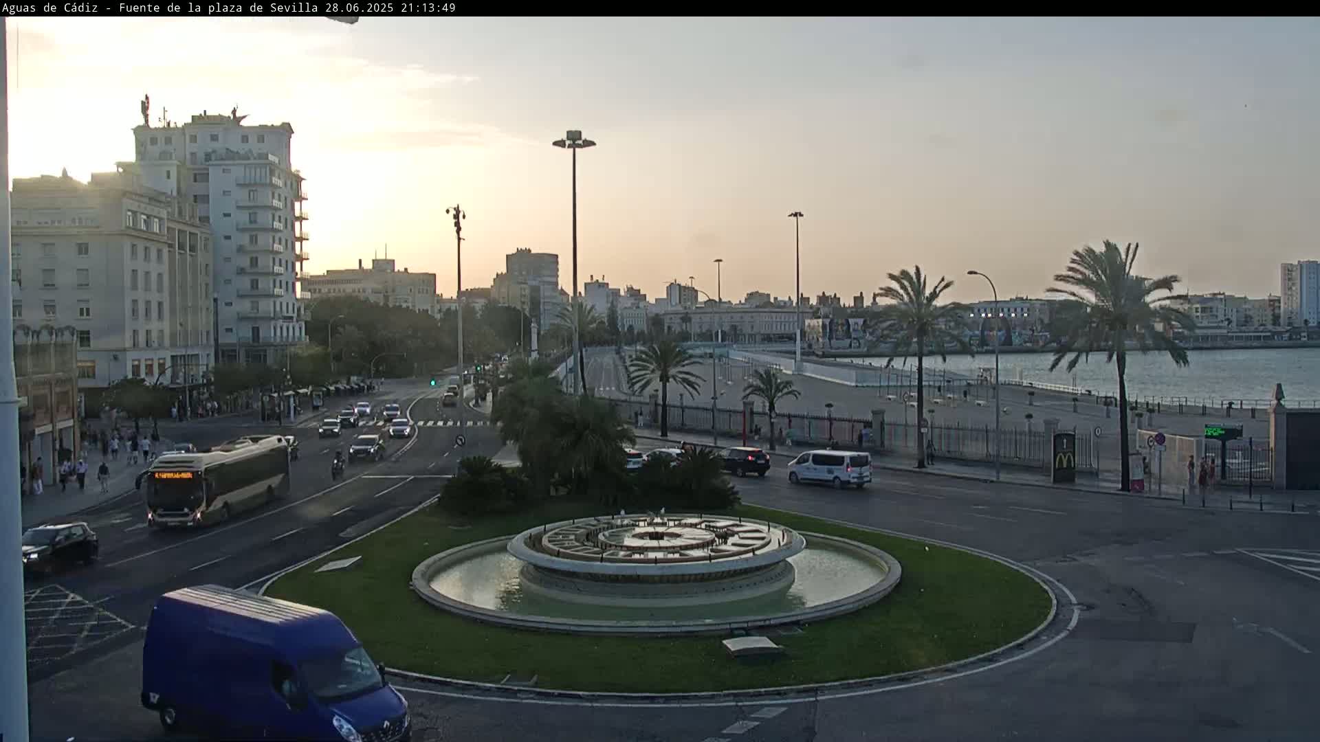 Cadiz, Plaza de Sevilla Fountain  Live Cam -  Cadiz, Andulucia, Spain