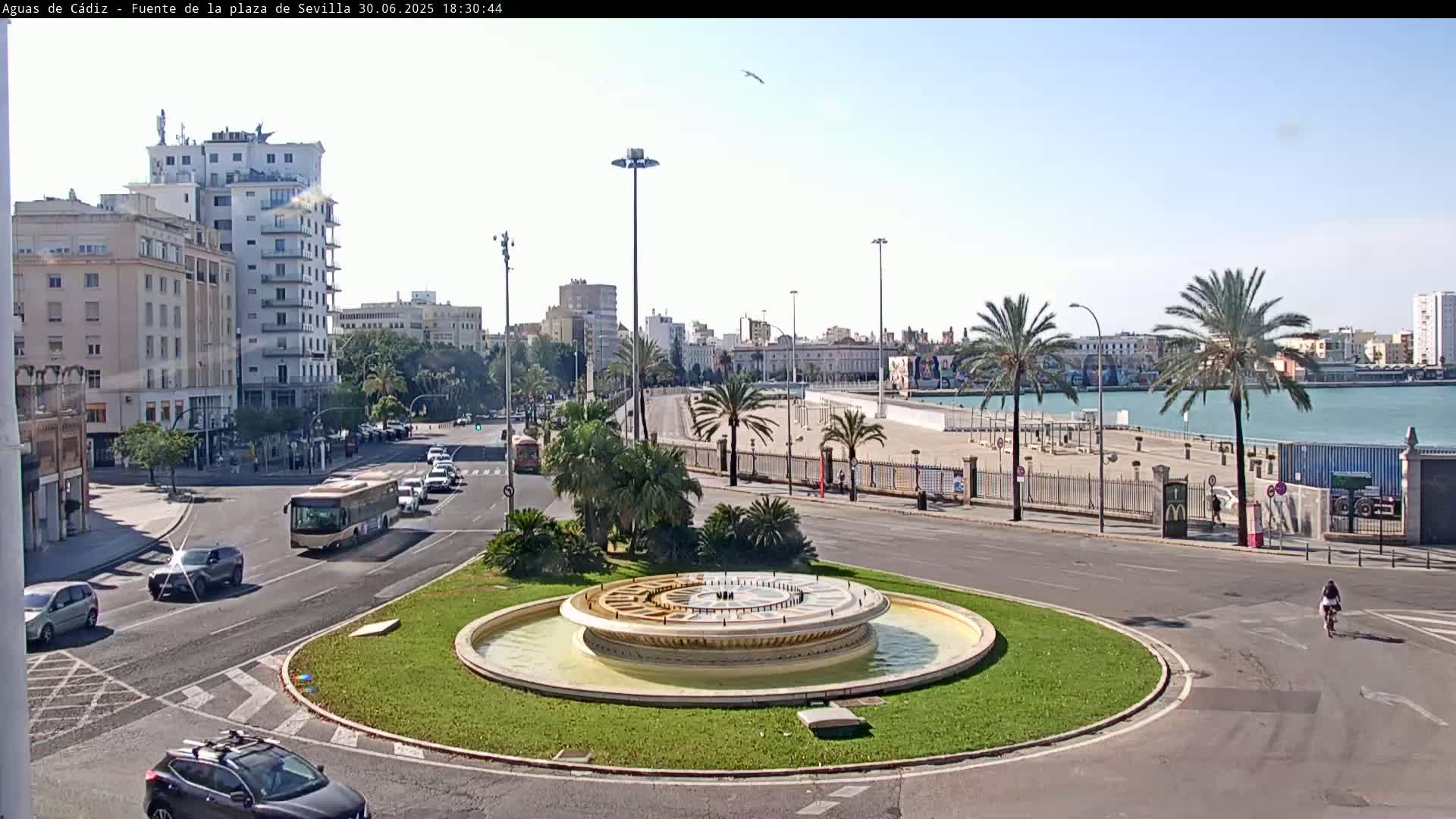 Cadiz, Plaza de Sevilla Fountain  Live Cam -  Cadiz, Andulucia, Spain