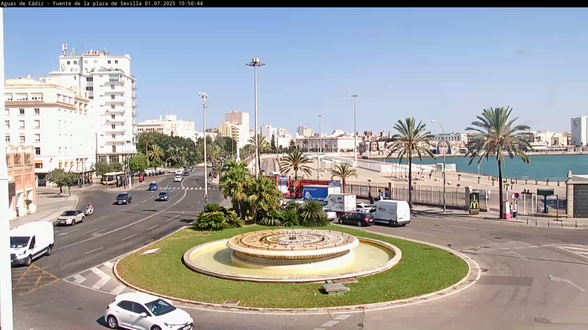 Cadiz, Plaza de Sevilla Fountain  Live Cam -  Cadiz, Andulucia, Spain