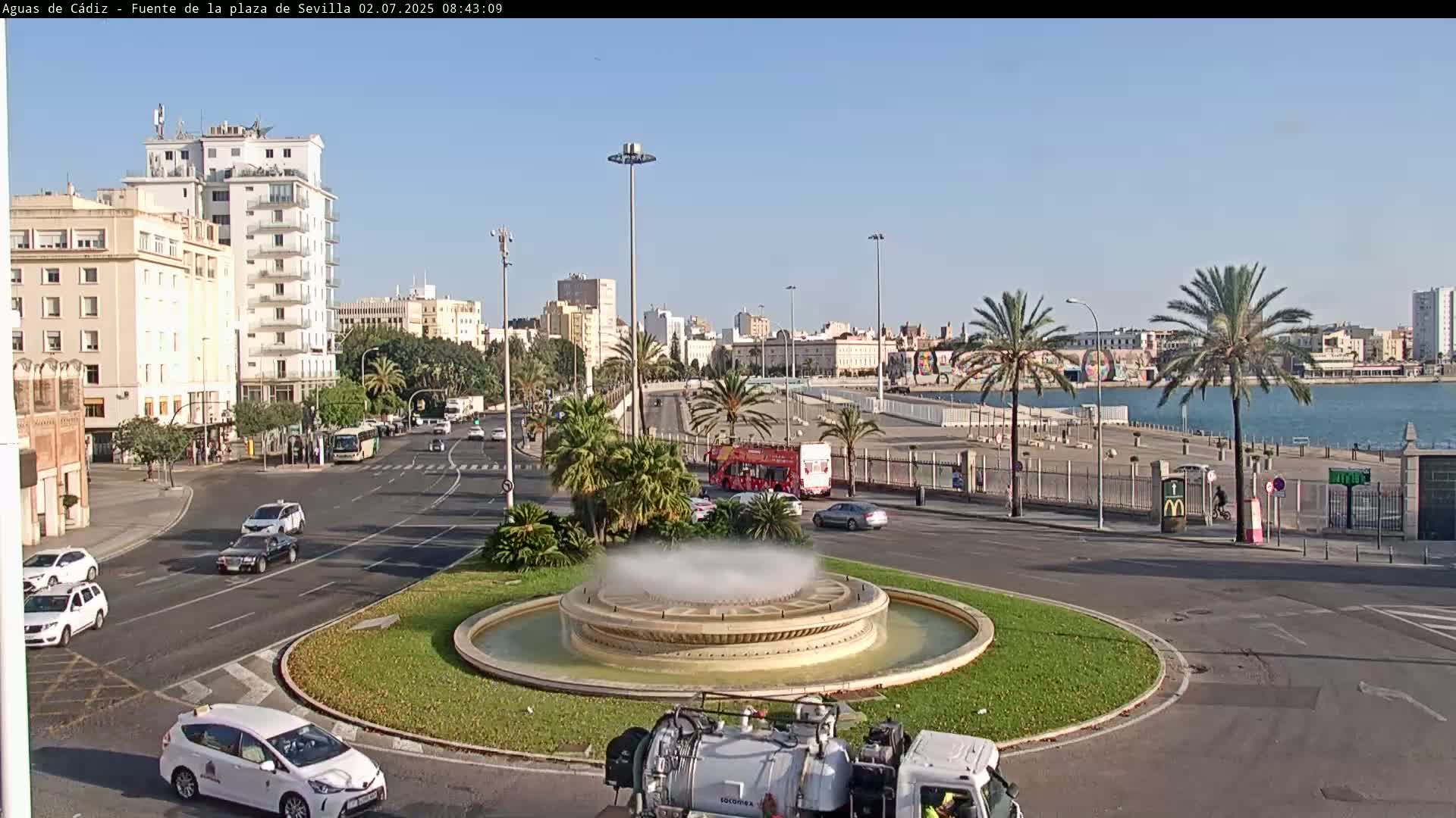 Cadiz, Plaza de Sevilla Fountain  Live Cam -  Cadiz, Andulucia, Spain