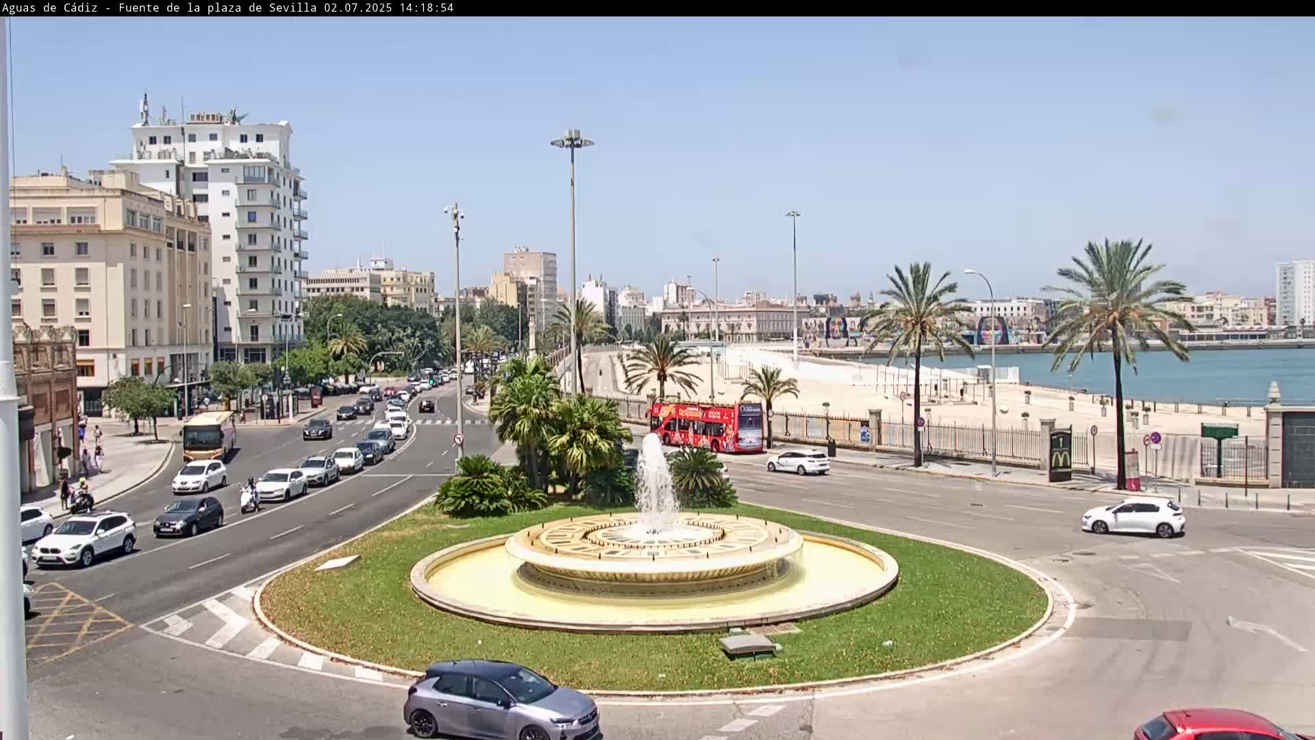 Cadiz, Plaza de Sevilla Fountain  Live Cam -  Cadiz, Andulucia, Spain