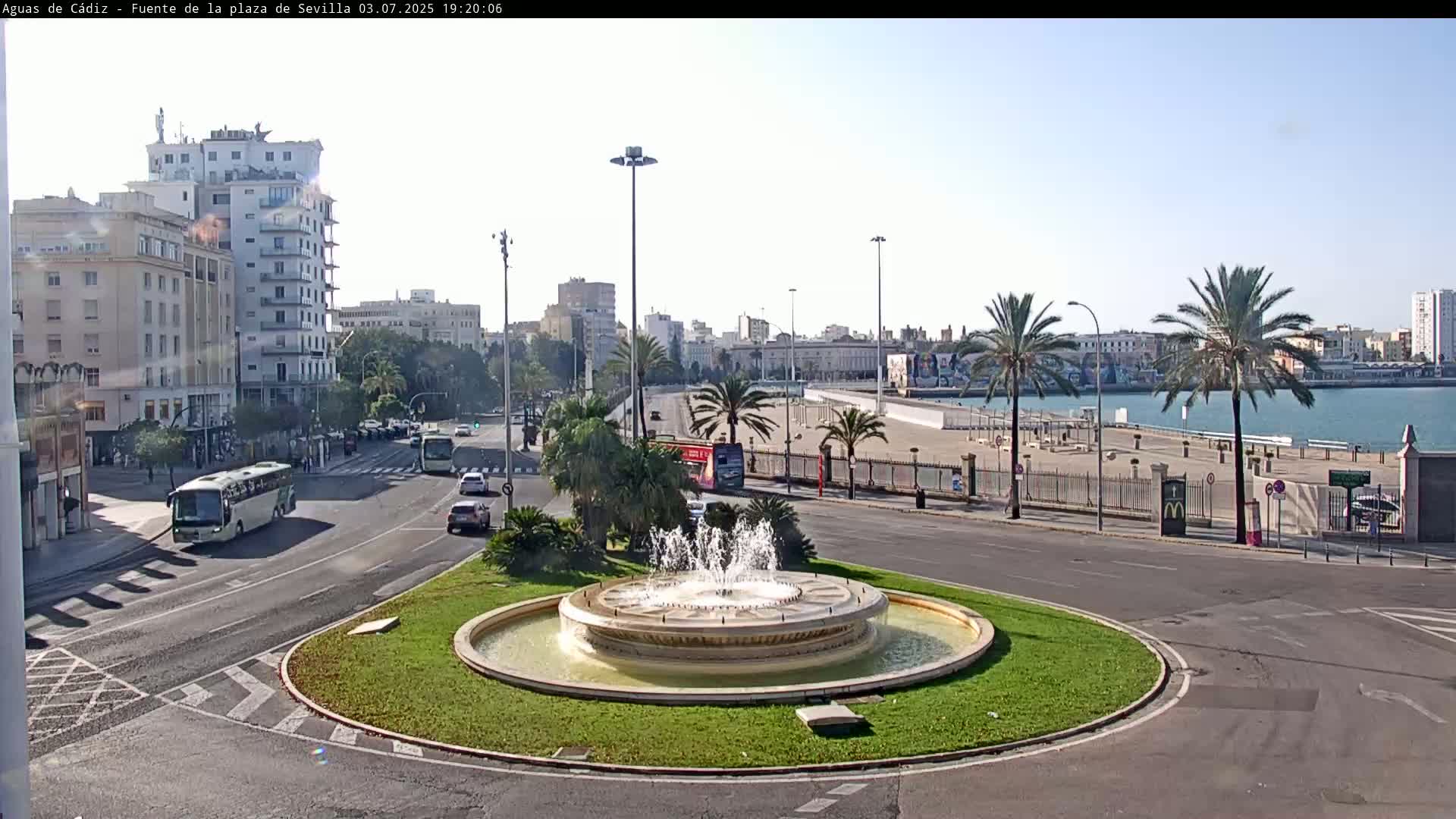 Cadiz, Plaza de Sevilla Fountain  Live Cam -  Cadiz, Andulucia, Spain