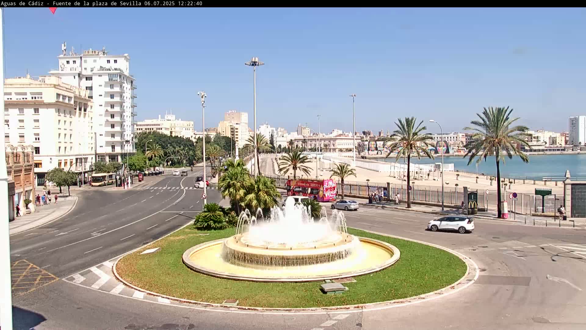 Cadiz, Plaza de Sevilla Fountain  Live Cam -  Cadiz, Andulucia, Spain