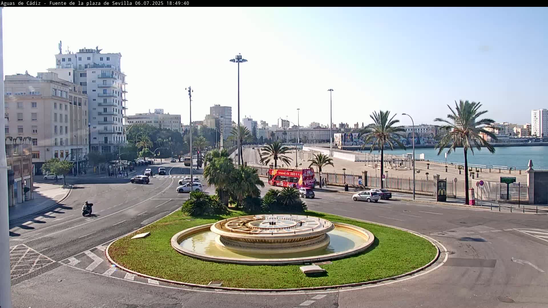 Cadiz, Plaza de Sevilla Fountain  Live Cam -  Cadiz, Andulucia, Spain