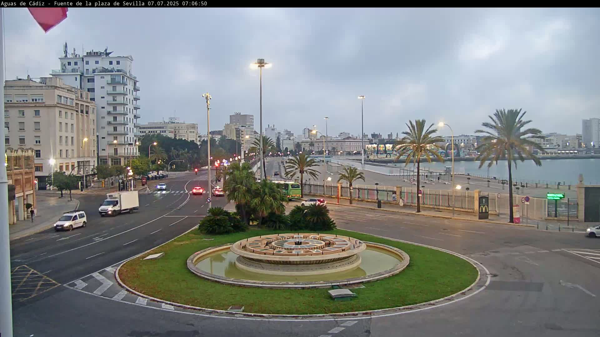 Cadiz, Plaza de Sevilla Fountain  Live Cam -  Cadiz, Andulucia, Spain