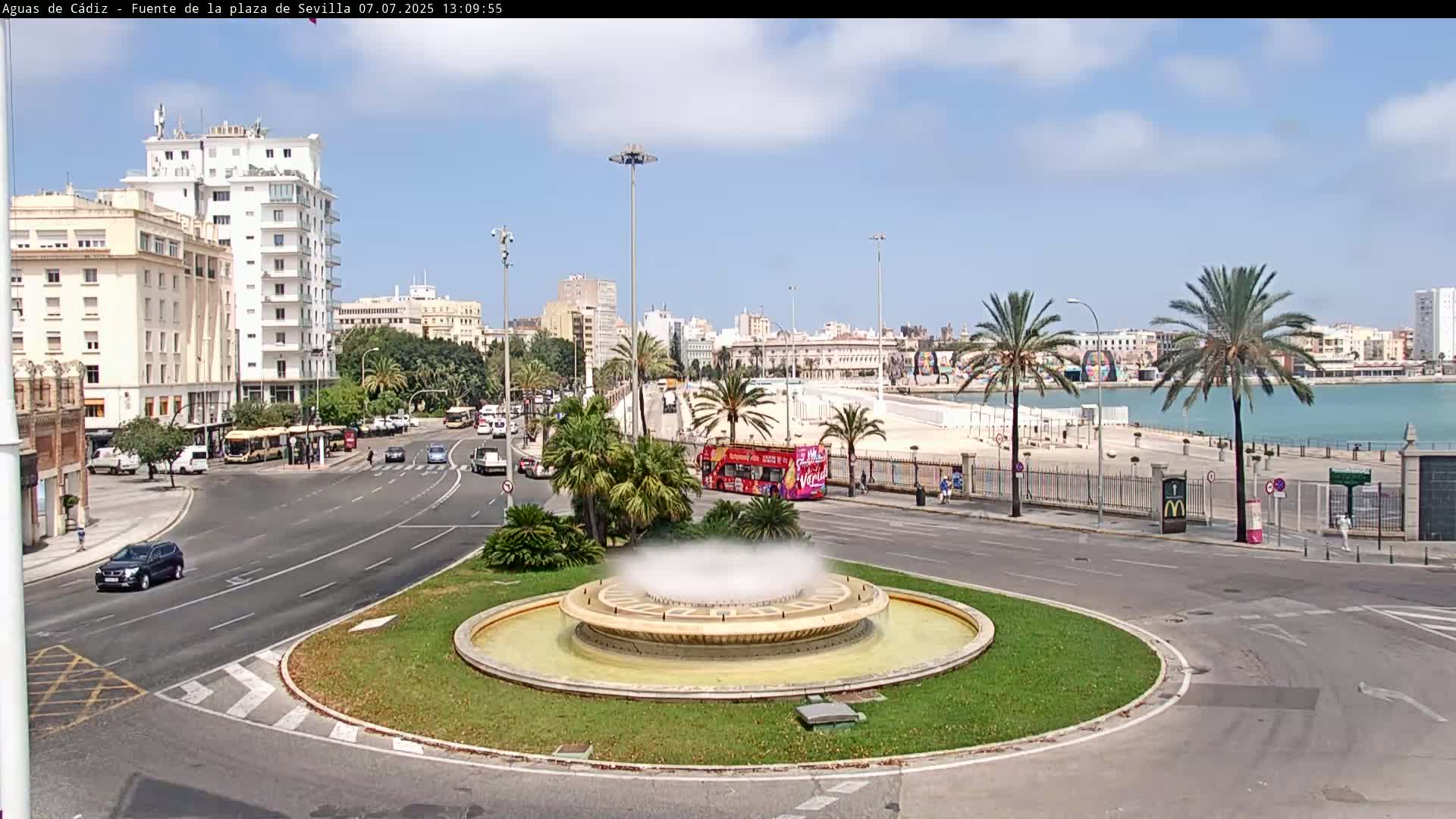 Cadiz, Plaza de Sevilla Fountain  Live Cam -  Cadiz, Andulucia, Spain
