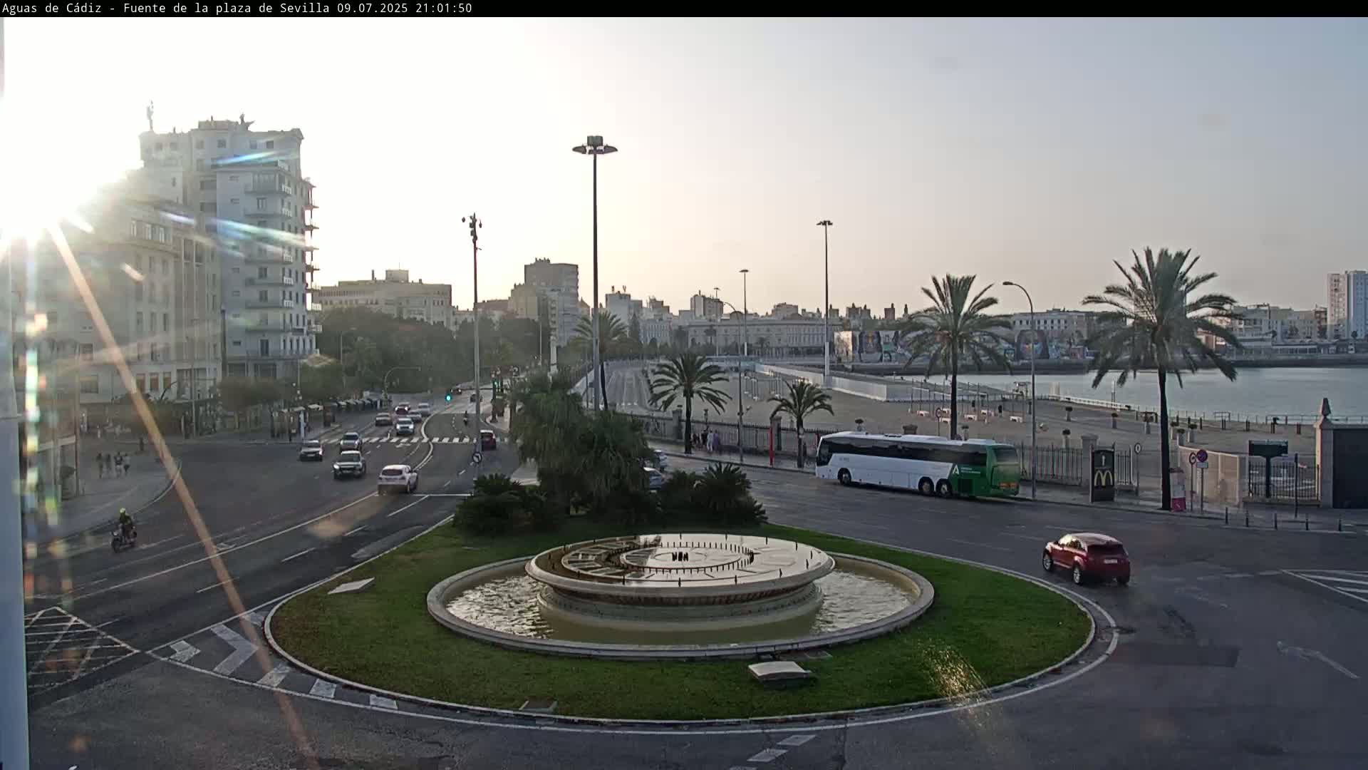 Cadiz, Plaza de Sevilla Fountain  Live Cam -  Cadiz, Andulucia, Spain
