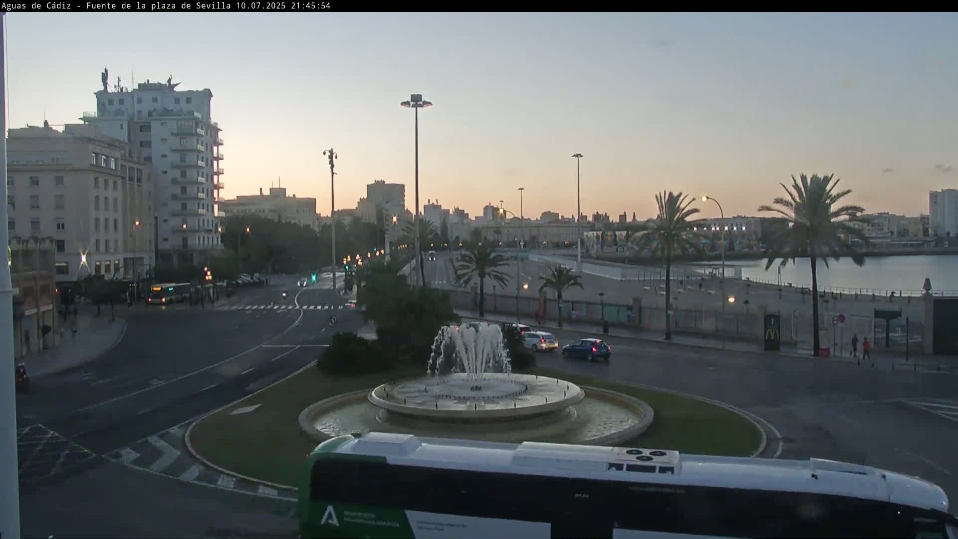 Cadiz, Plaza de Sevilla Fountain  Live Cam -  Cadiz, Andulucia, Spain