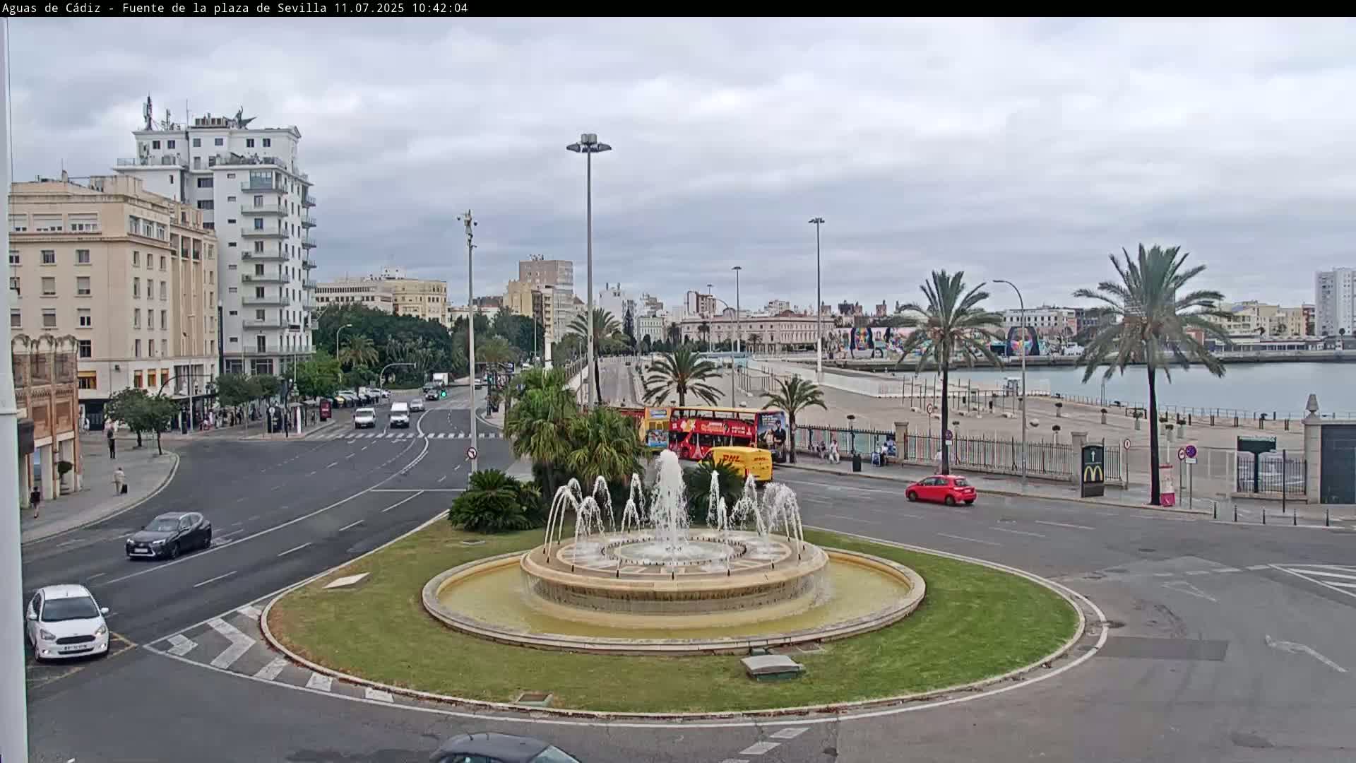 Cadiz, Plaza de Sevilla Fountain  Live Cam -  Cadiz, Andulucia, Spain