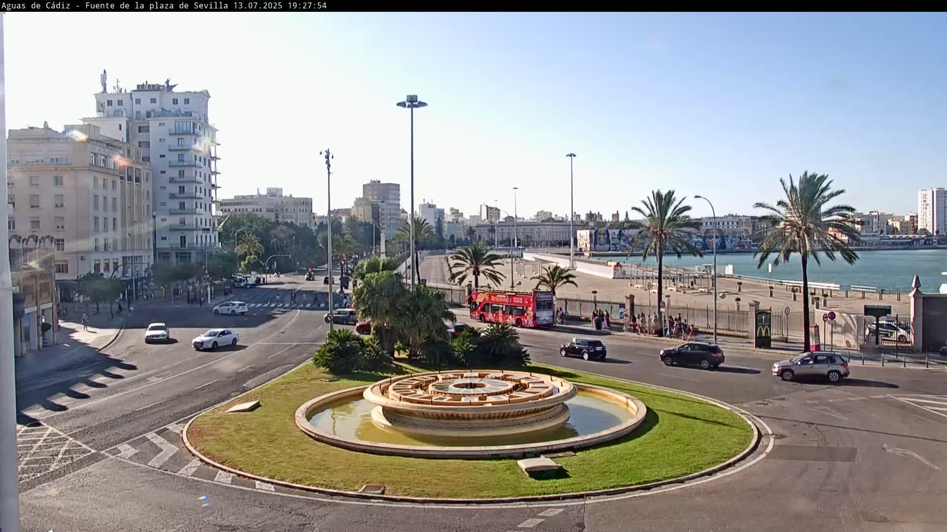 Cadiz, Plaza de Sevilla Fountain  Live Cam -  Cadiz, Andulucia, Spain