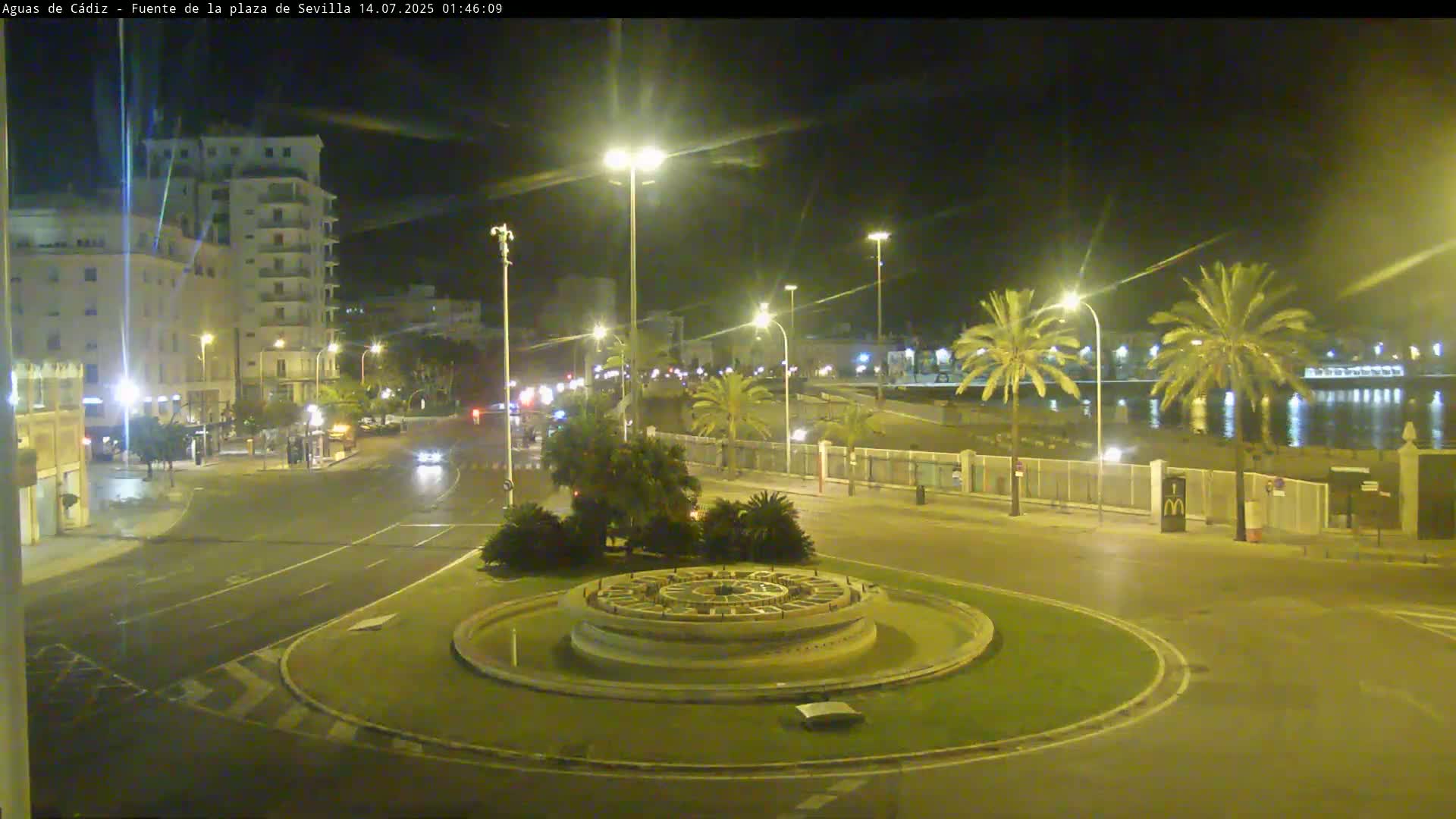 Cadiz, Plaza de Sevilla Fountain  Live Cam -  Cadiz, Andulucia, Spain