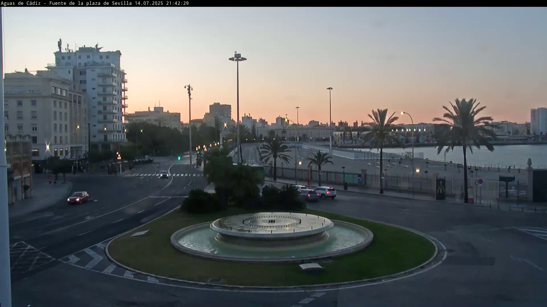 Cadiz, Plaza de Sevilla Fountain  Live Cam -  Cadiz, Andulucia, Spain