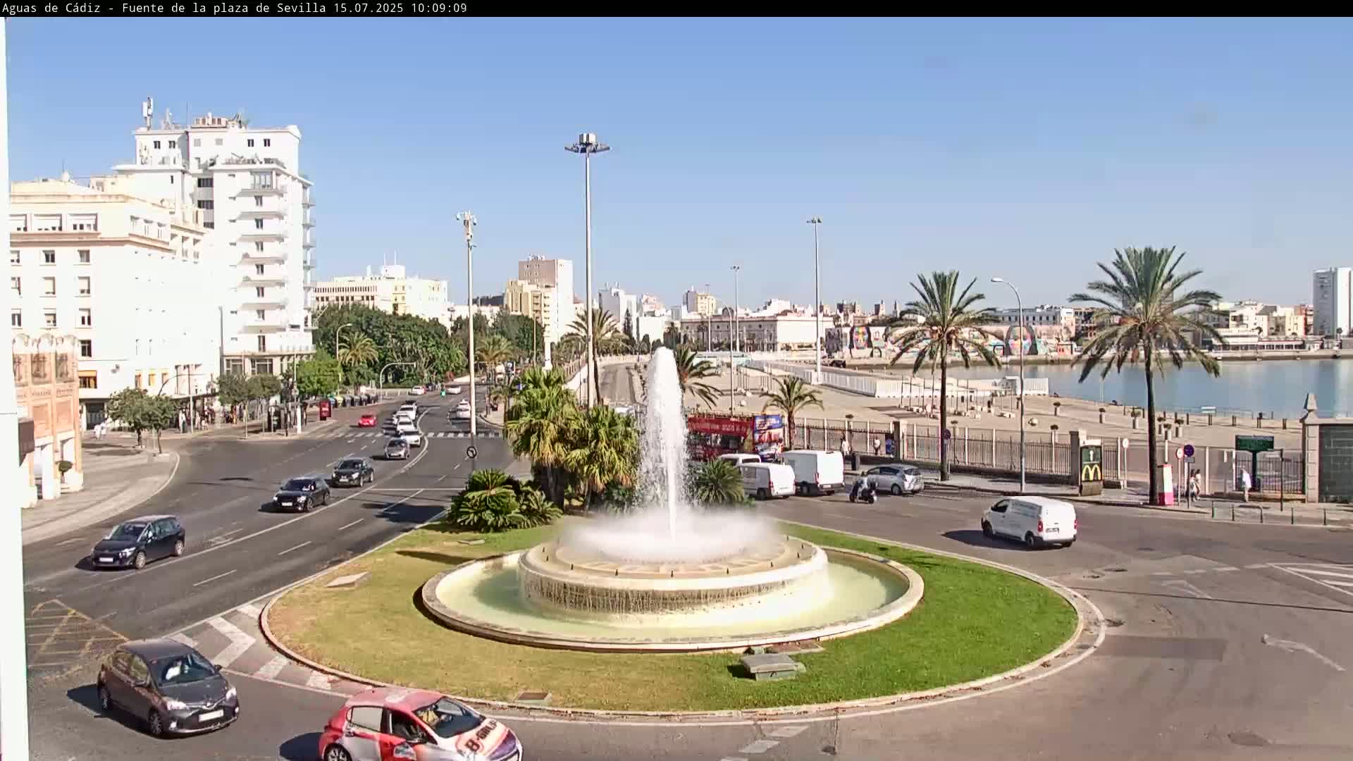 Cadiz, Plaza de Sevilla Fountain  Live Cam -  Cadiz, Andulucia, Spain