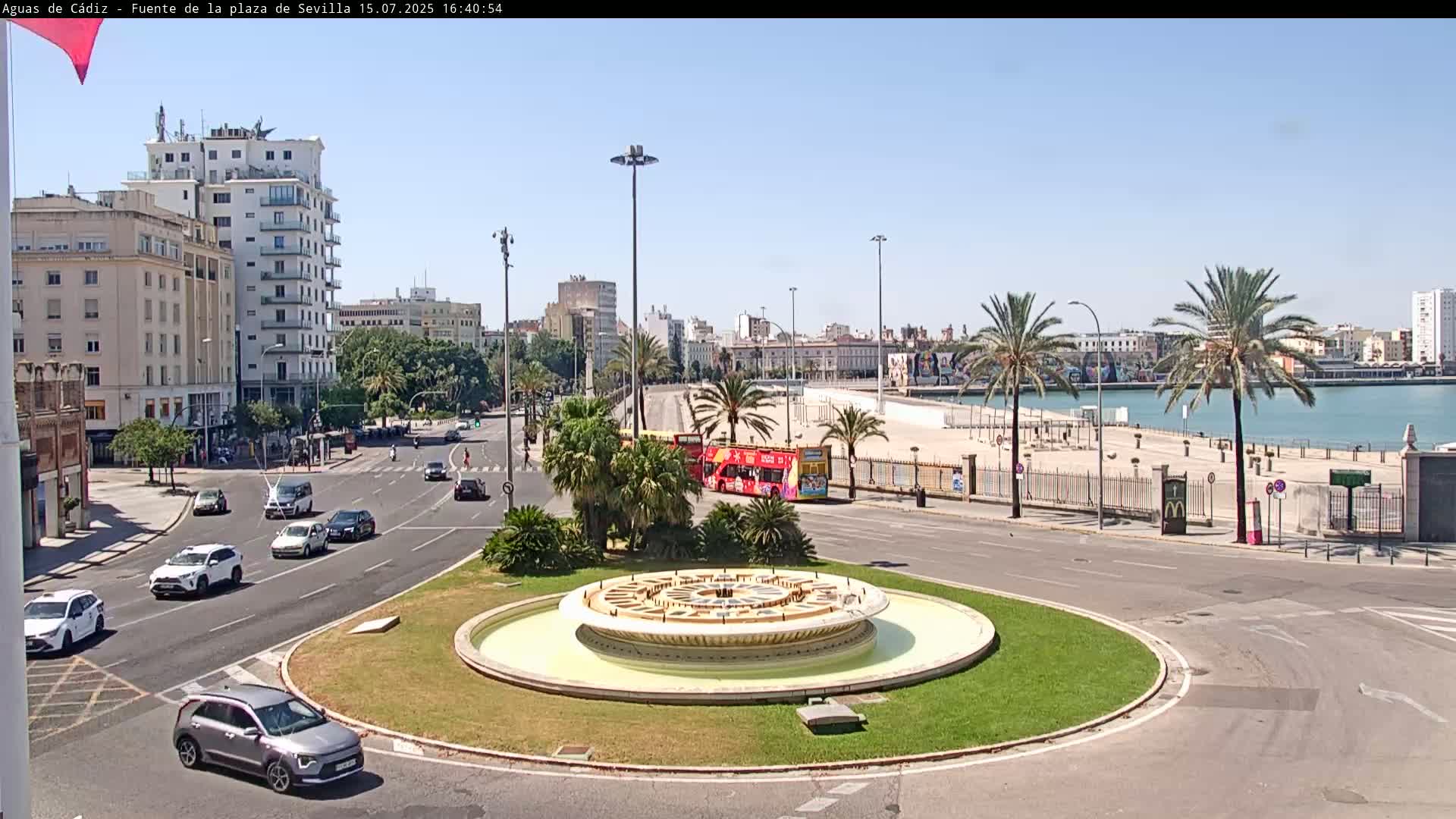 Cadiz, Plaza de Sevilla Fountain  Live Cam -  Cadiz, Andulucia, Spain