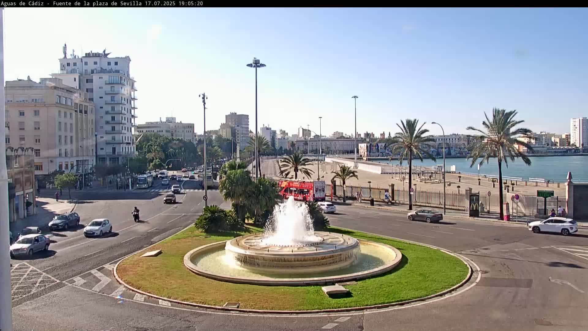Cadiz, Plaza de Sevilla Fountain  Live Cam -  Cadiz, Andulucia, Spain