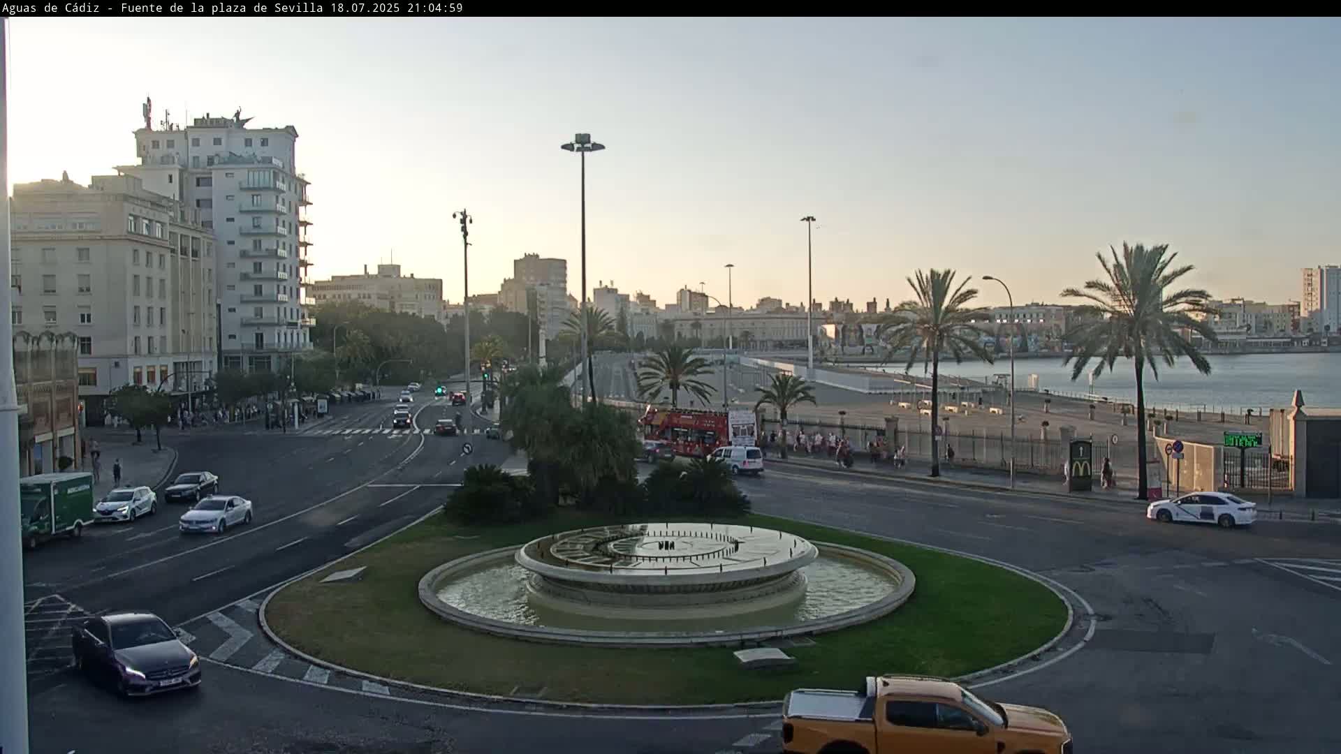 Cadiz, Plaza de Sevilla Fountain  Live Cam -  Cadiz, Andulucia, Spain