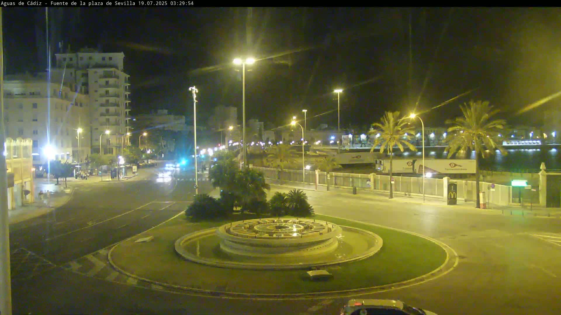 Cadiz, Plaza de Sevilla Fountain  Live Cam -  Cadiz, Andulucia, Spain