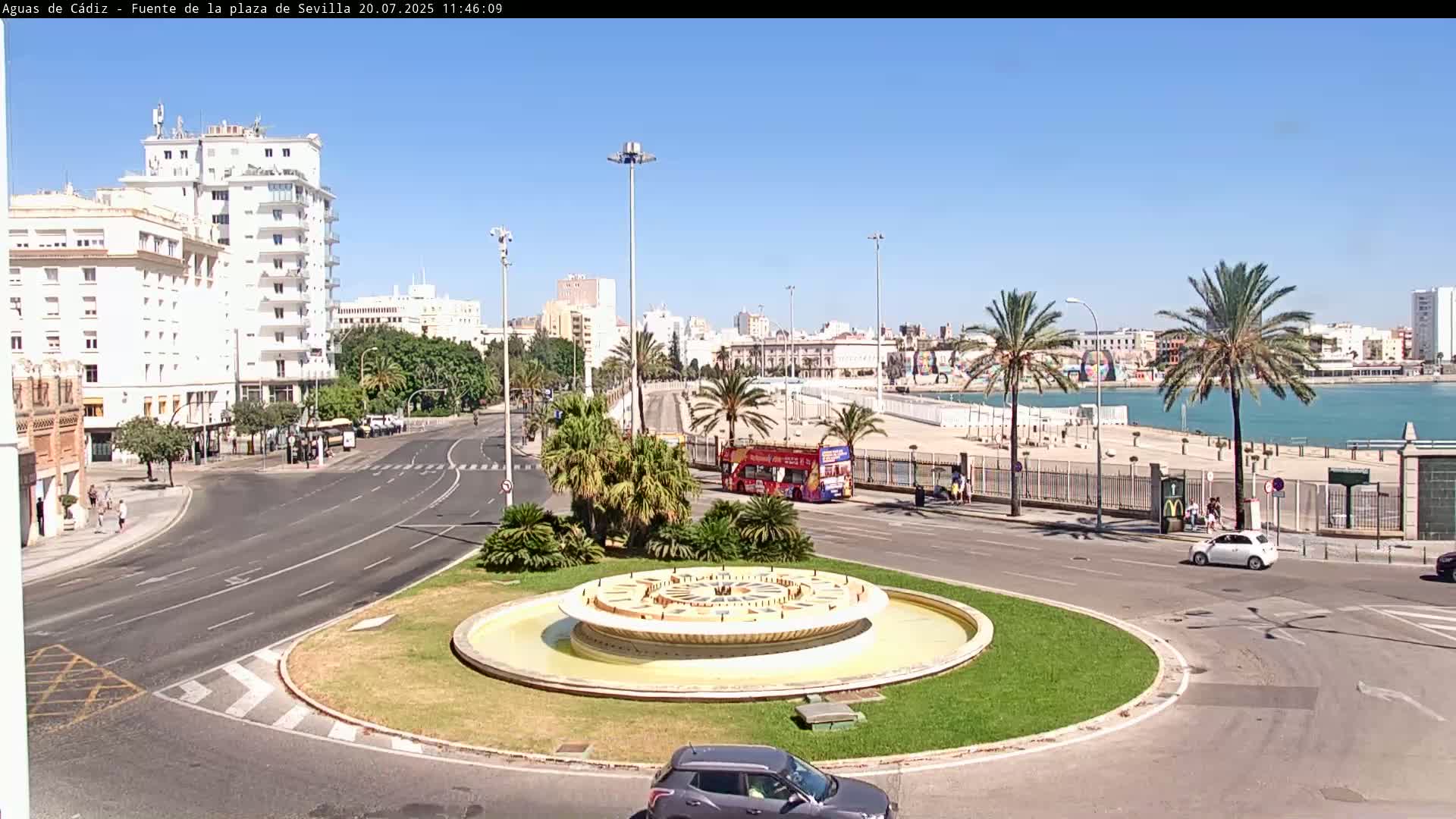 Cadiz, Plaza de Sevilla Fountain  Live Cam -  Cadiz, Andulucia, Spain