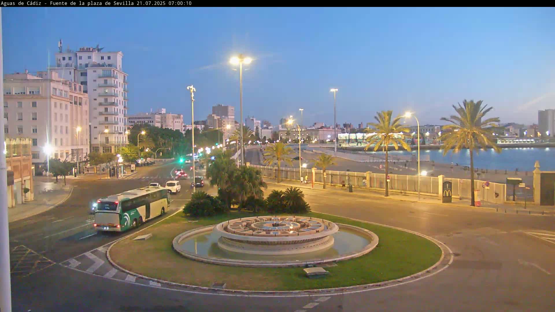 Cadiz, Plaza de Sevilla Fountain  Live Cam -  Cadiz, Andulucia, Spain