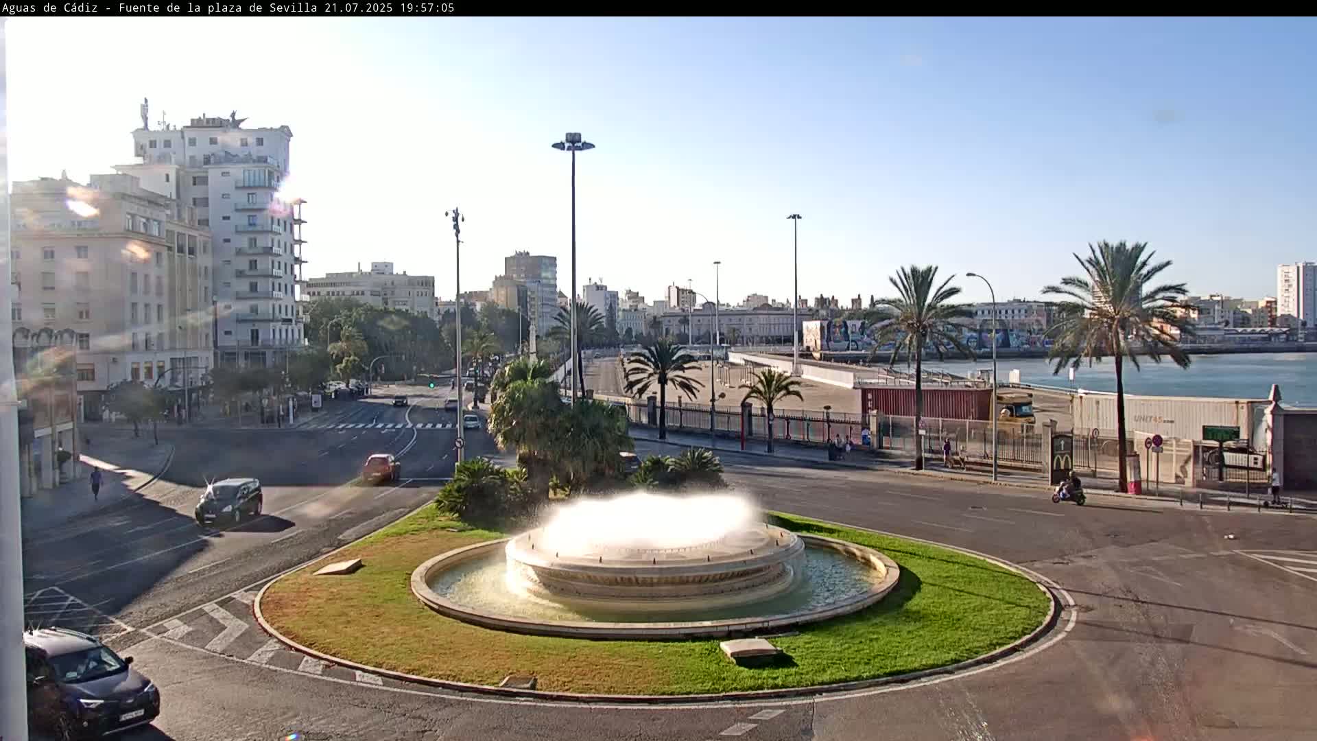 Cadiz, Plaza de Sevilla Fountain  Live Cam -  Cadiz, Andulucia, Spain