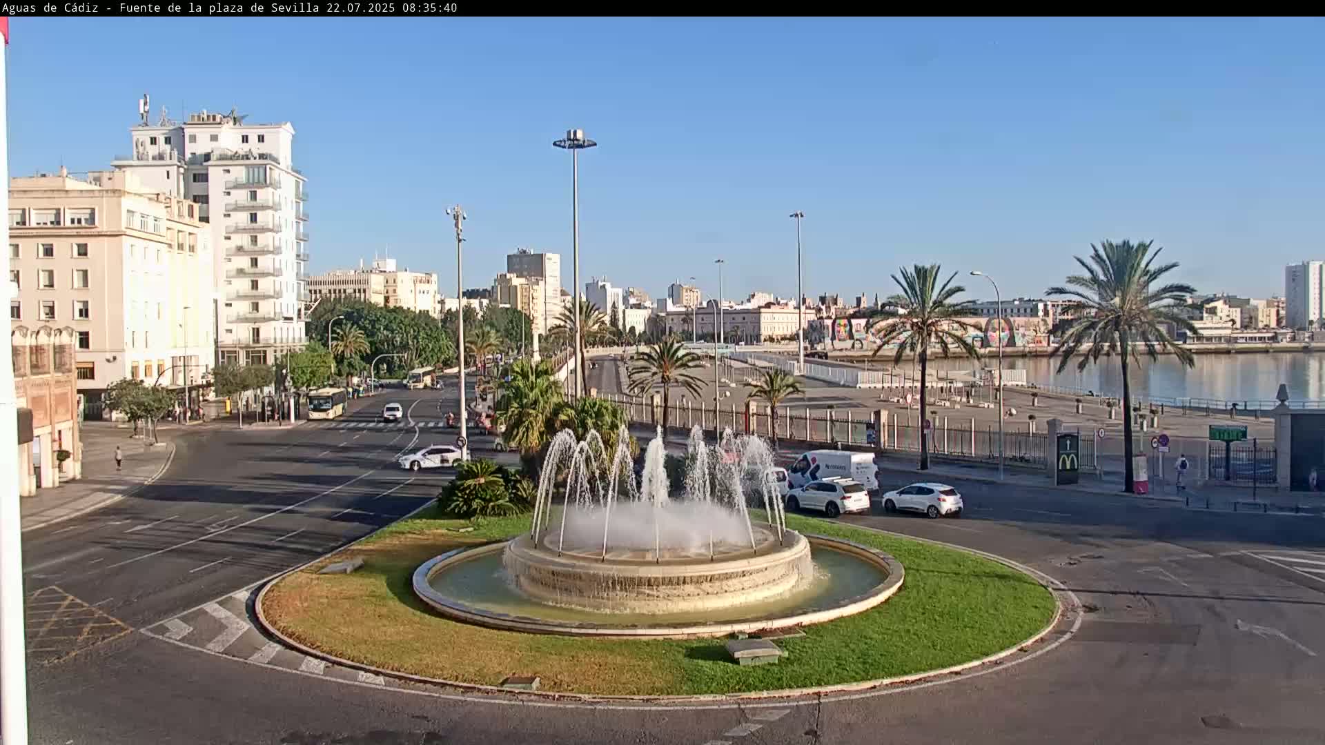 Cadiz, Plaza de Sevilla Fountain  Live Cam -  Cadiz, Andulucia, Spain
