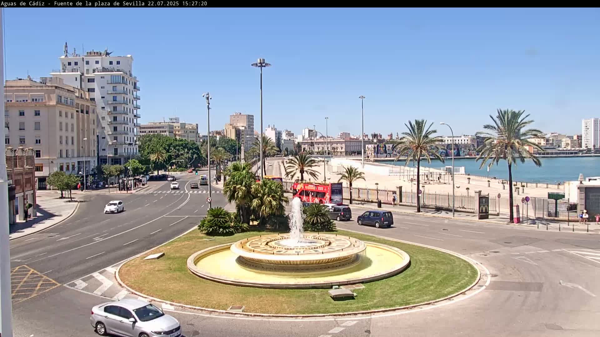 Cadiz, Plaza de Sevilla Fountain  Live Cam -  Cadiz, Andulucia, Spain