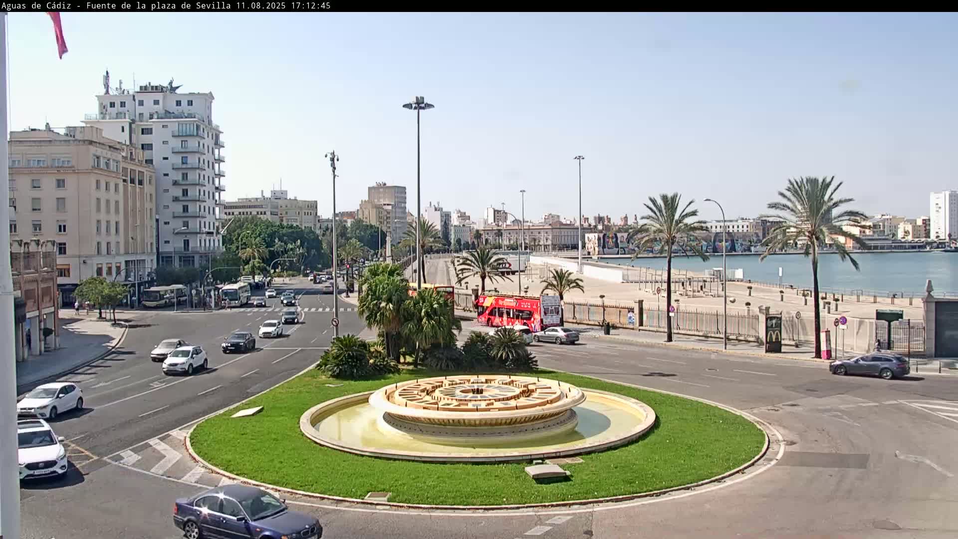 Cadiz, Plaza de Sevilla Fountain  Live Cam -  Cadiz, Andulucia, Spain