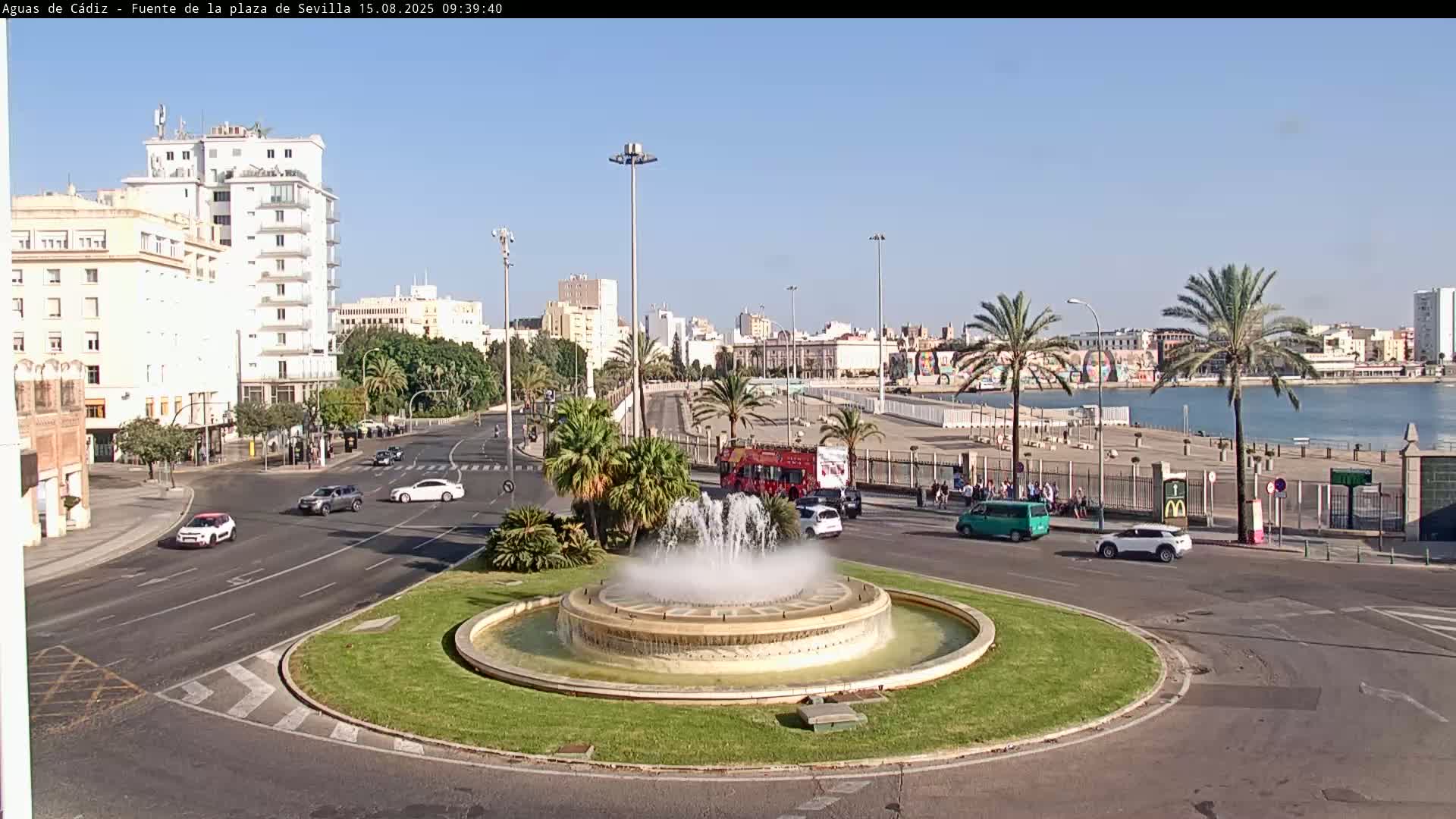 Cadiz, Plaza de Sevilla Fountain  Live Cam -  Cadiz, Andulucia, Spain