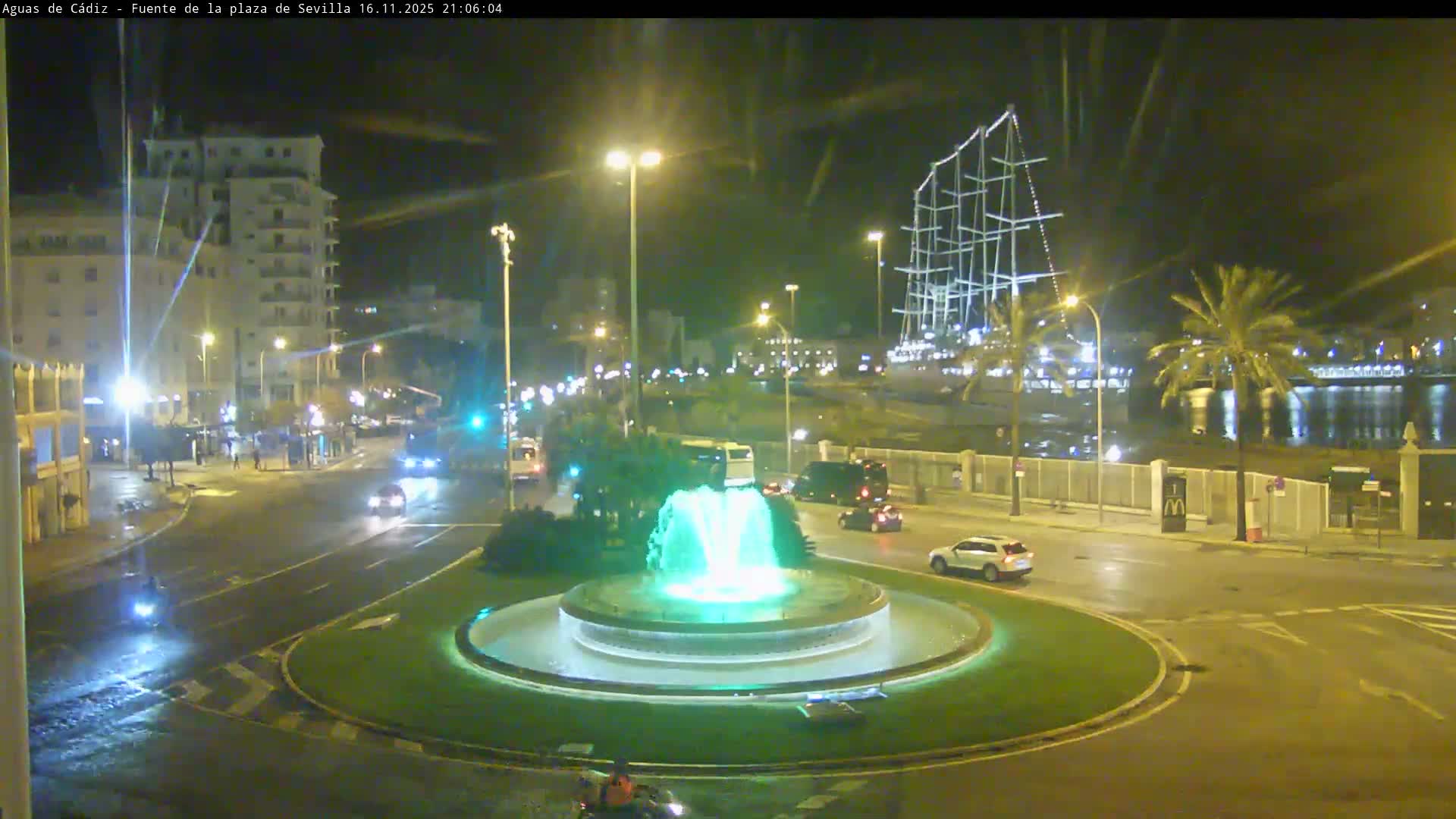 Cadiz, Plaza de Sevilla Fountain  Live Cam -  Cadiz, Andulucia, Spain