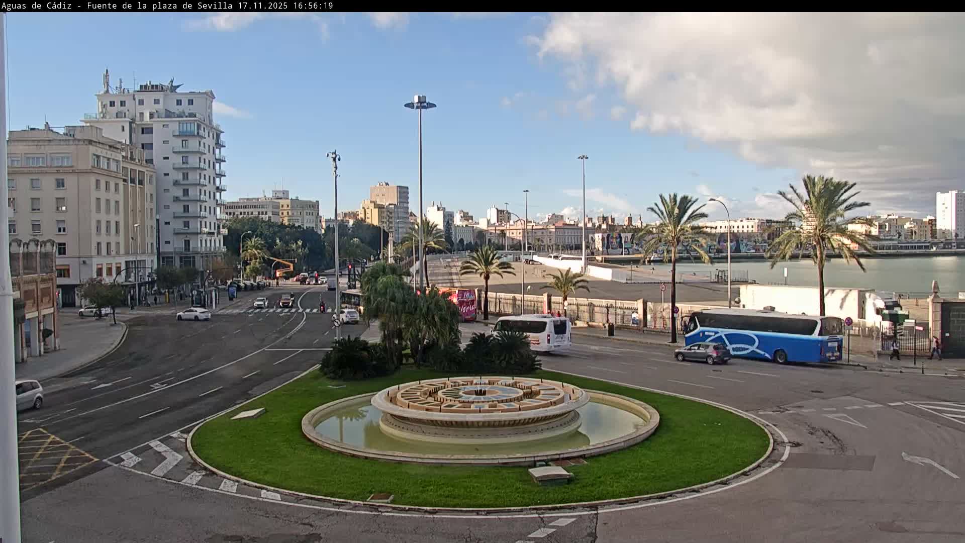 Cadiz, Plaza de Sevilla Fountain  Live Cam -  Cadiz, Andulucia, Spain