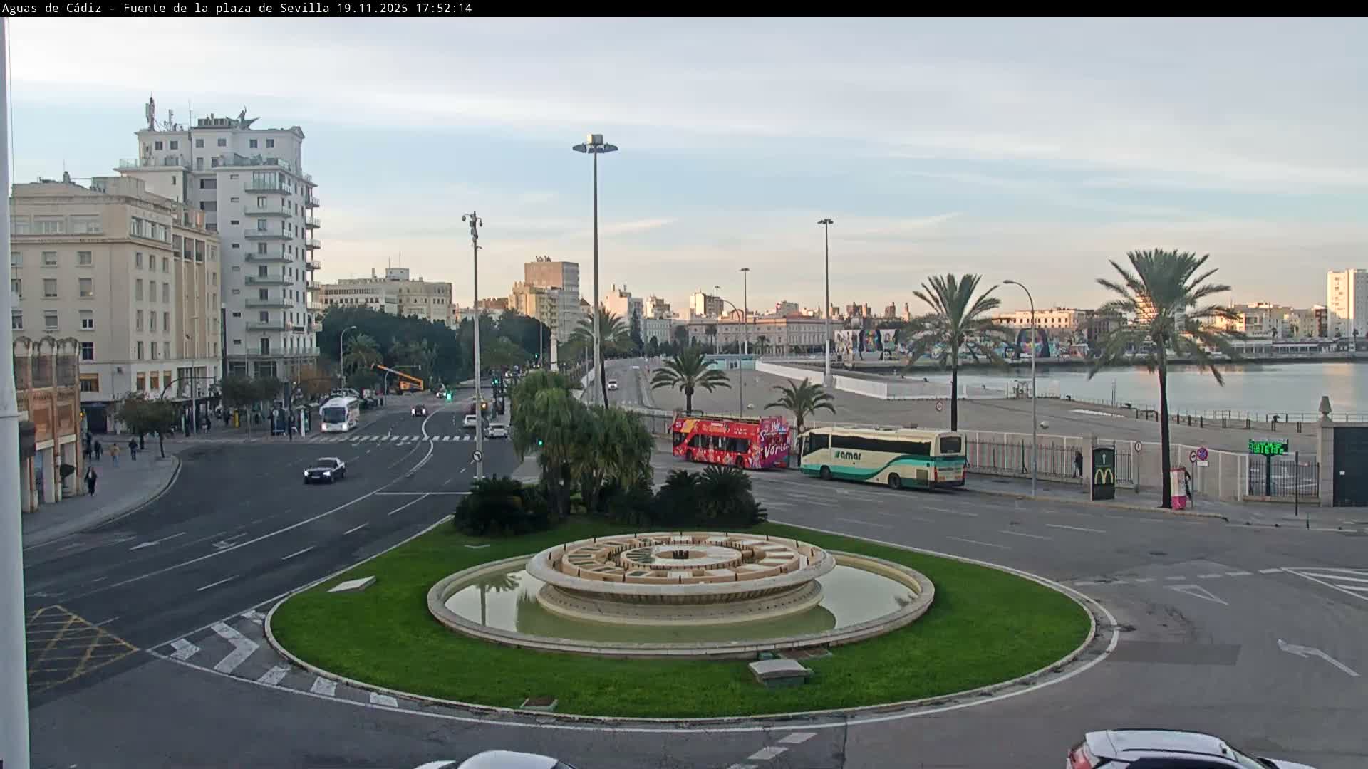 Cadiz, Plaza de Sevilla Fountain  Live Cam -  Cadiz, Andulucia, Spain