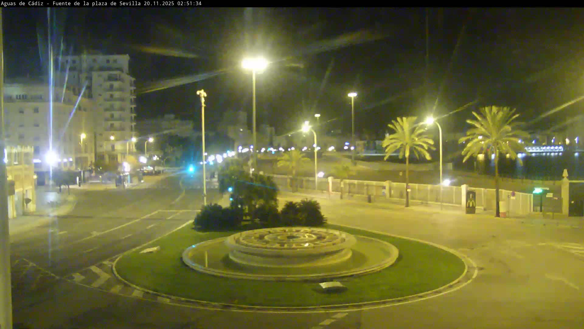 Cadiz, Plaza de Sevilla Fountain  Live Cam -  Cadiz, Andulucia, Spain