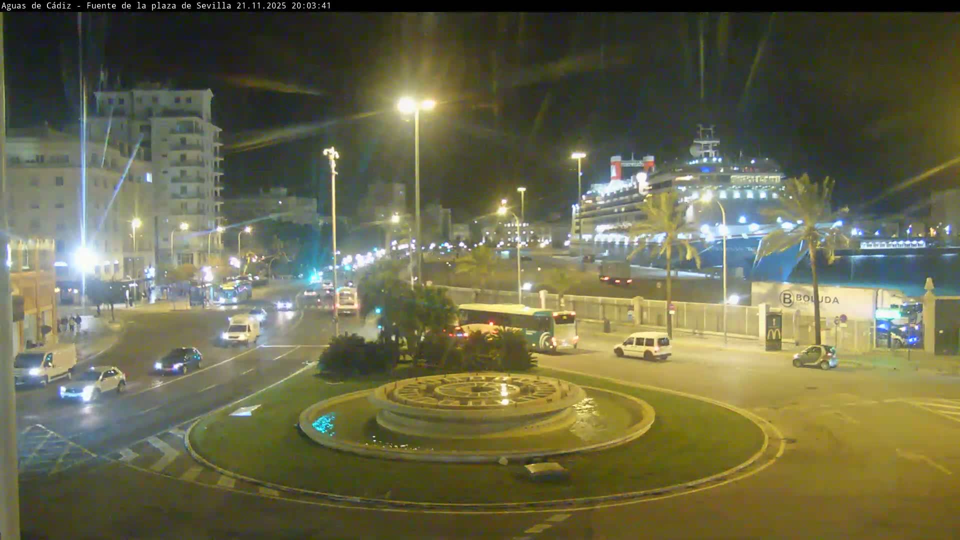 Cadiz, Plaza de Sevilla Fountain  Live Cam -  Cadiz, Andulucia, Spain