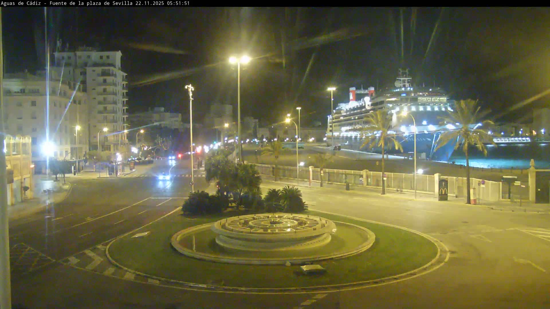Cadiz, Plaza de Sevilla Fountain  Live Cam -  Cadiz, Andulucia, Spain