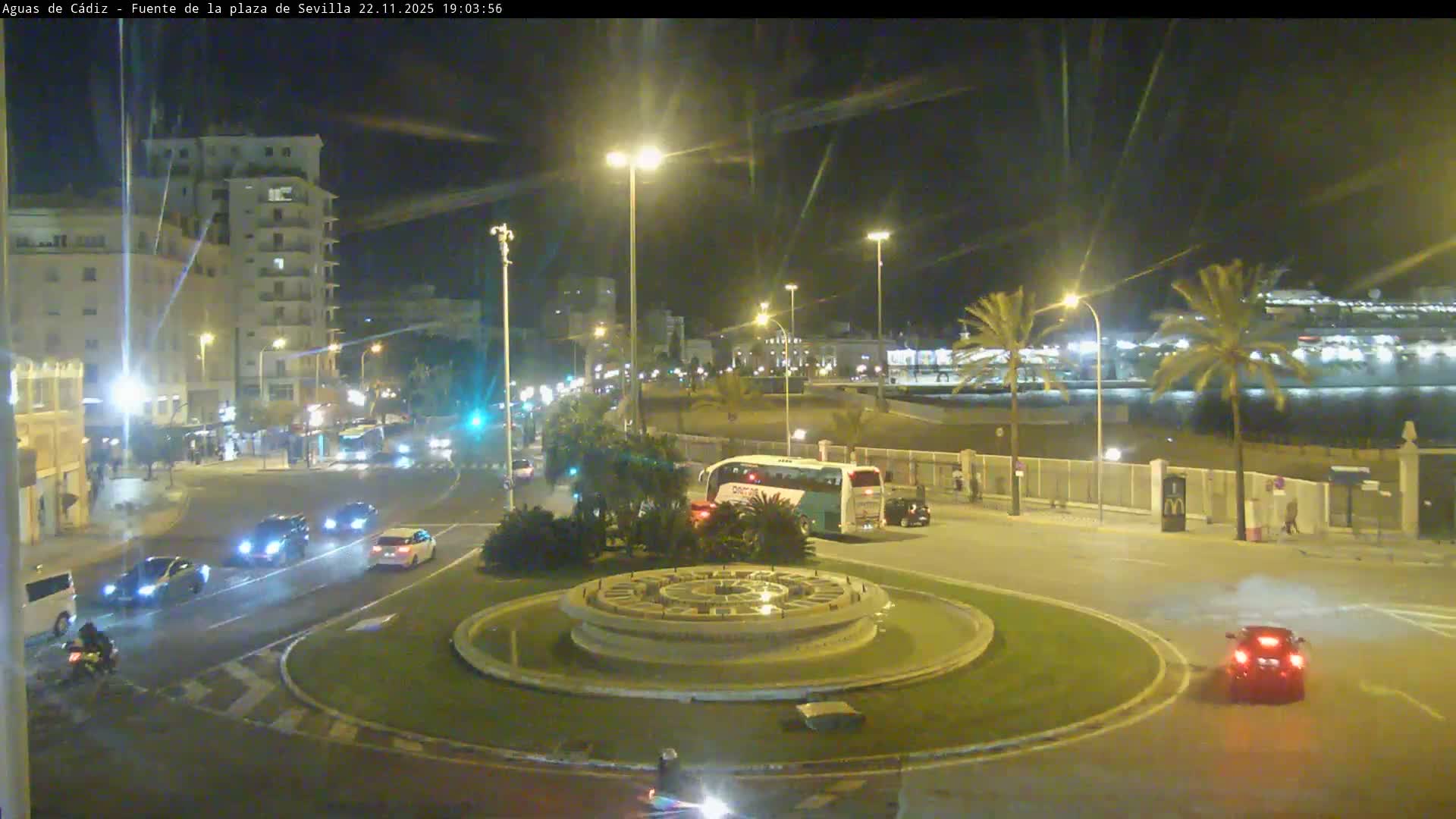 Cadiz, Plaza de Sevilla Fountain  Live Cam -  Cadiz, Andulucia, Spain