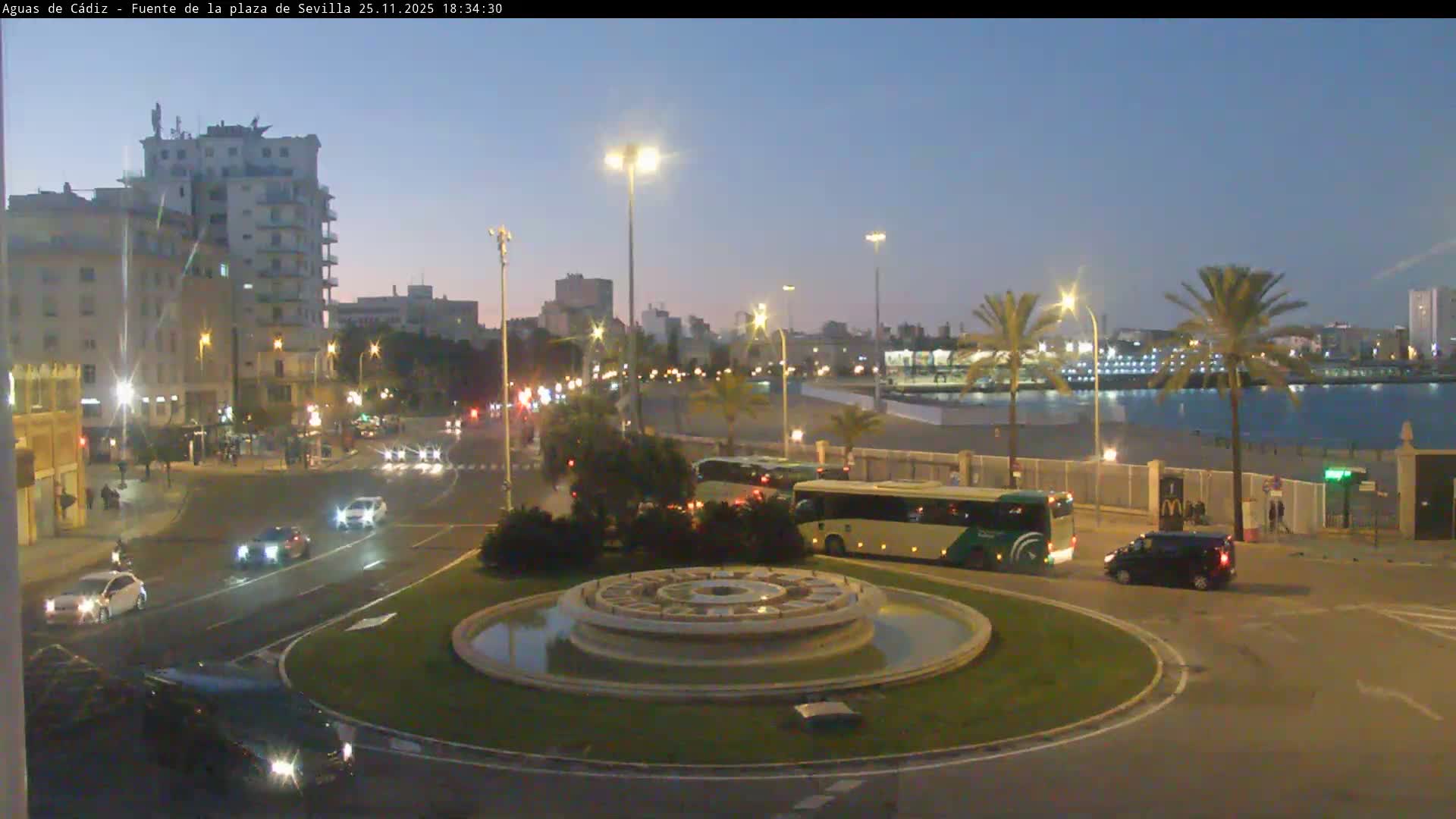Cadiz, Plaza de Sevilla Fountain  Live Cam -  Cadiz, Andulucia, Spain