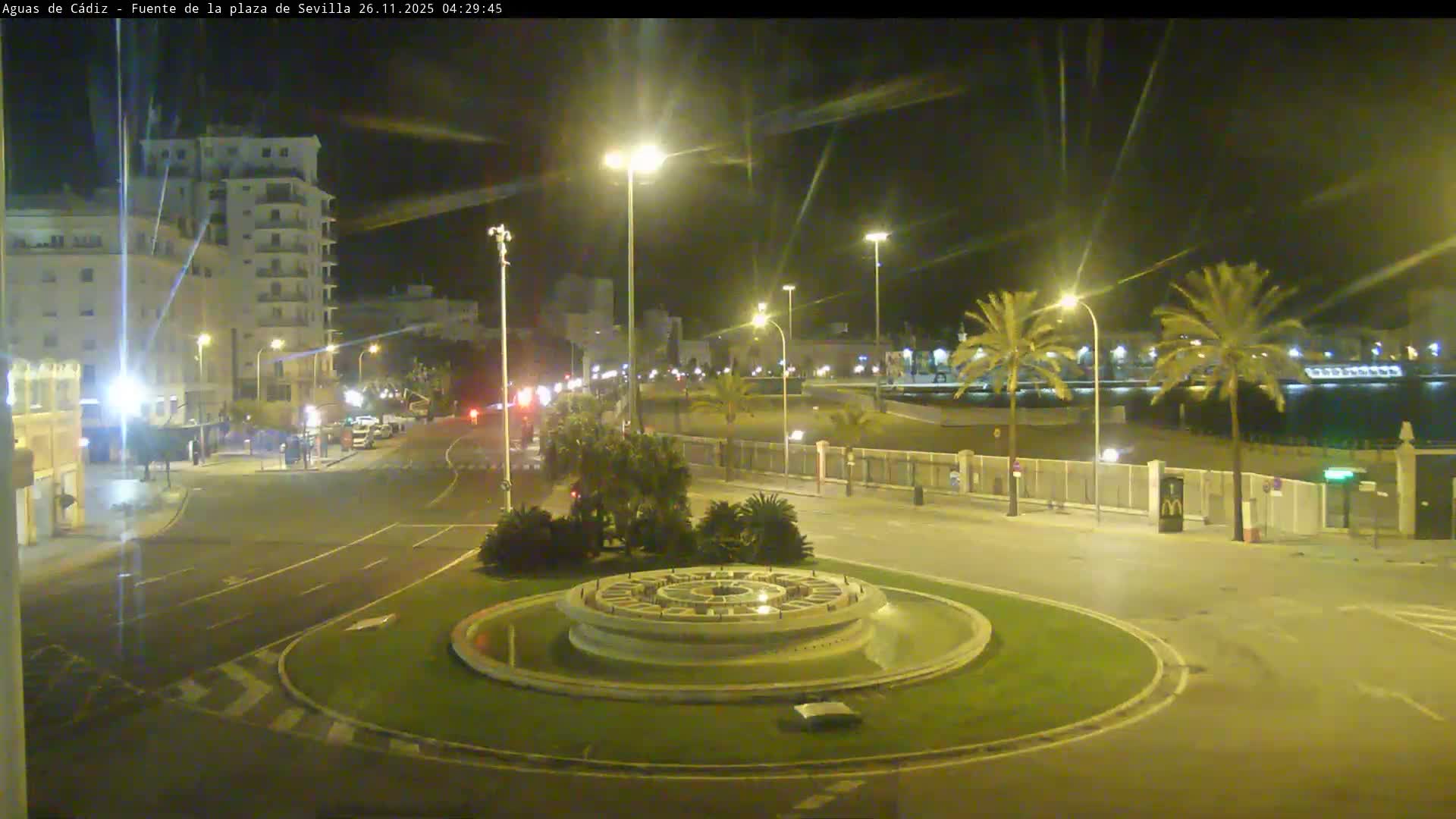 Cadiz, Plaza de Sevilla Fountain  Live Cam -  Cadiz, Andulucia, Spain