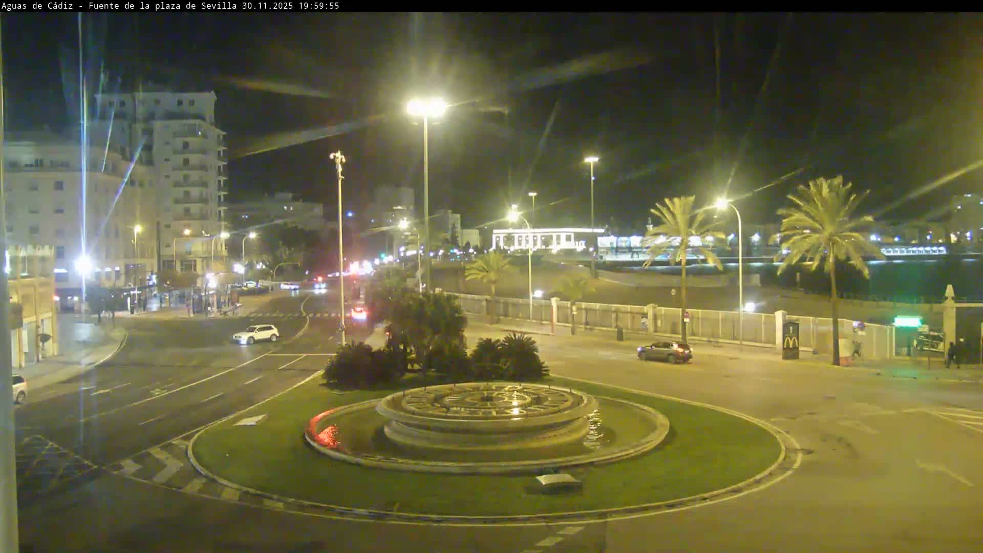 Cadiz, Plaza de Sevilla Fountain  Live Cam -  Cadiz, Andulucia, Spain