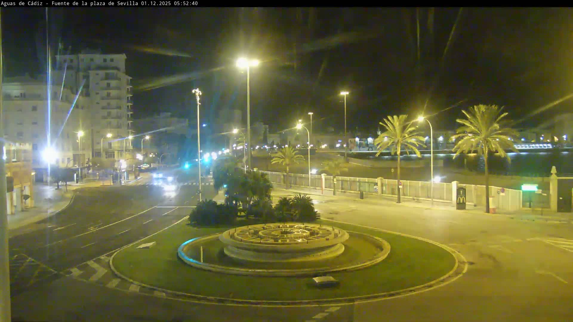 Cadiz, Plaza de Sevilla Fountain  Live Cam -  Cadiz, Andulucia, Spain