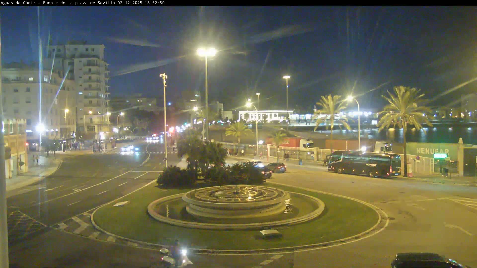 Cadiz, Plaza de Sevilla Fountain  Live Cam -  Cadiz, Andulucia, Spain
