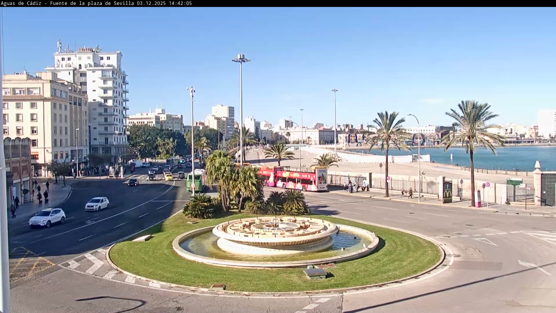 Cadiz, Plaza de Sevilla Fountain  Live Cam -  Cadiz, Andulucia, Spain