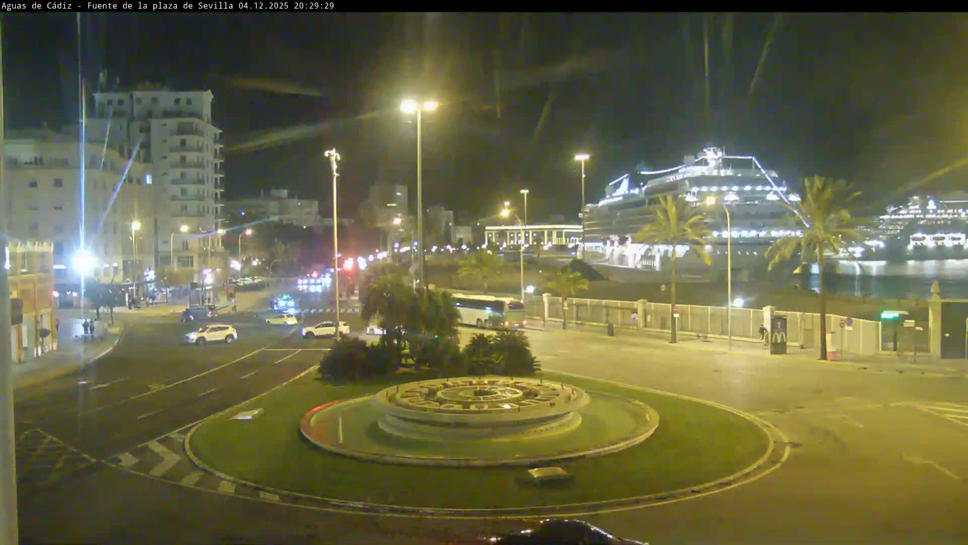 Cadiz, Plaza de Sevilla Fountain  Live Cam -  Cadiz, Andulucia, Spain