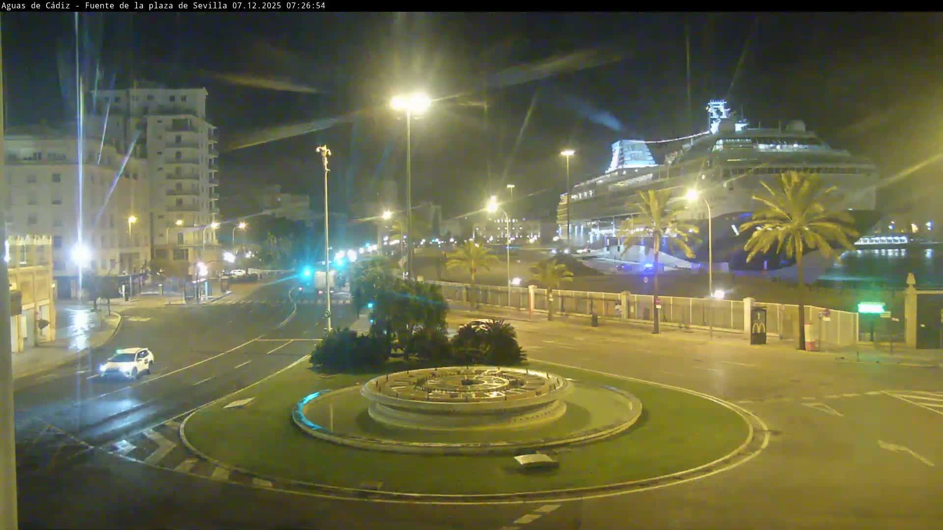 Cadiz, Plaza de Sevilla Fountain  Live Cam -  Cadiz, Andulucia, Spain